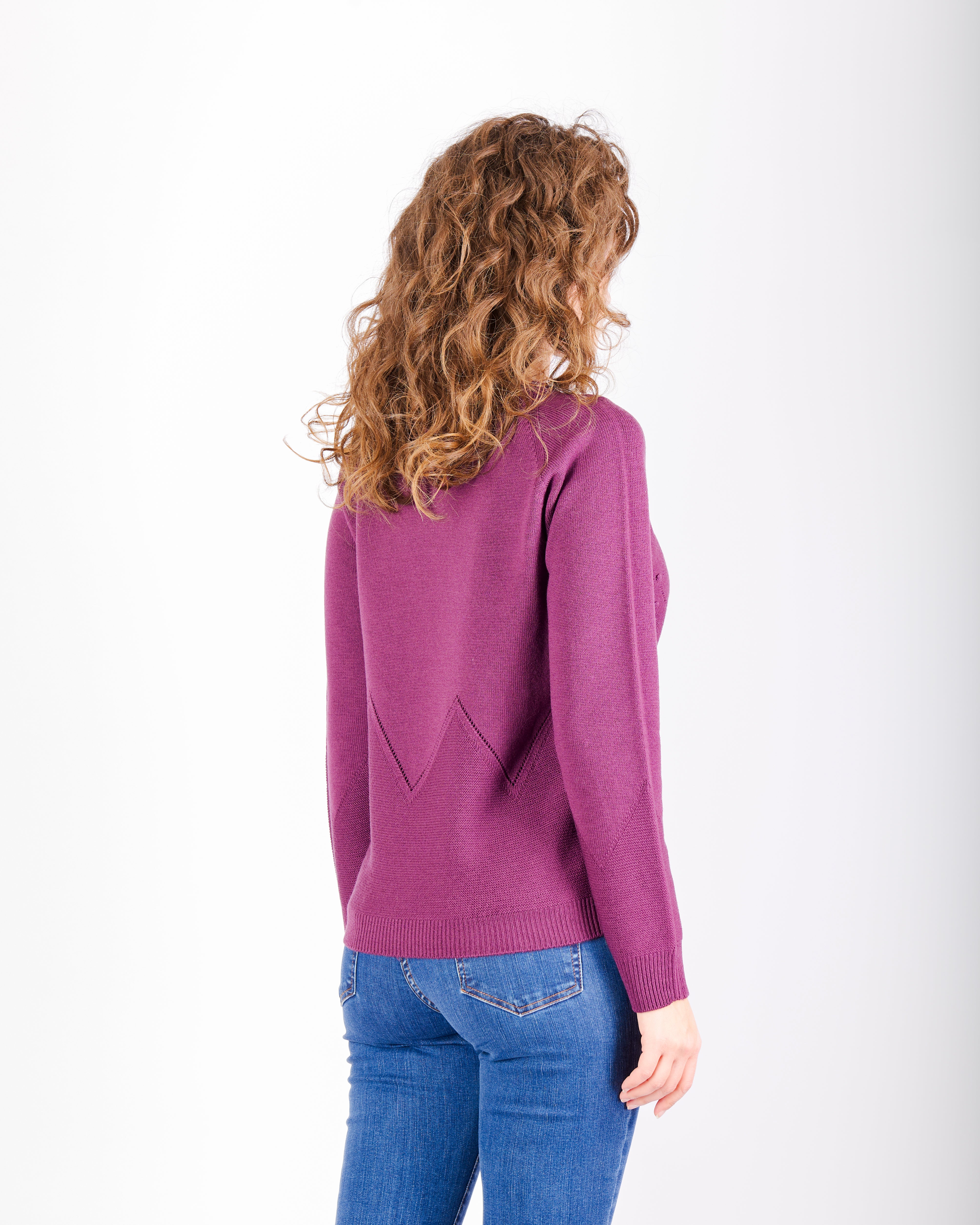 Girocollo motivi bugnetti pura lana Z9555