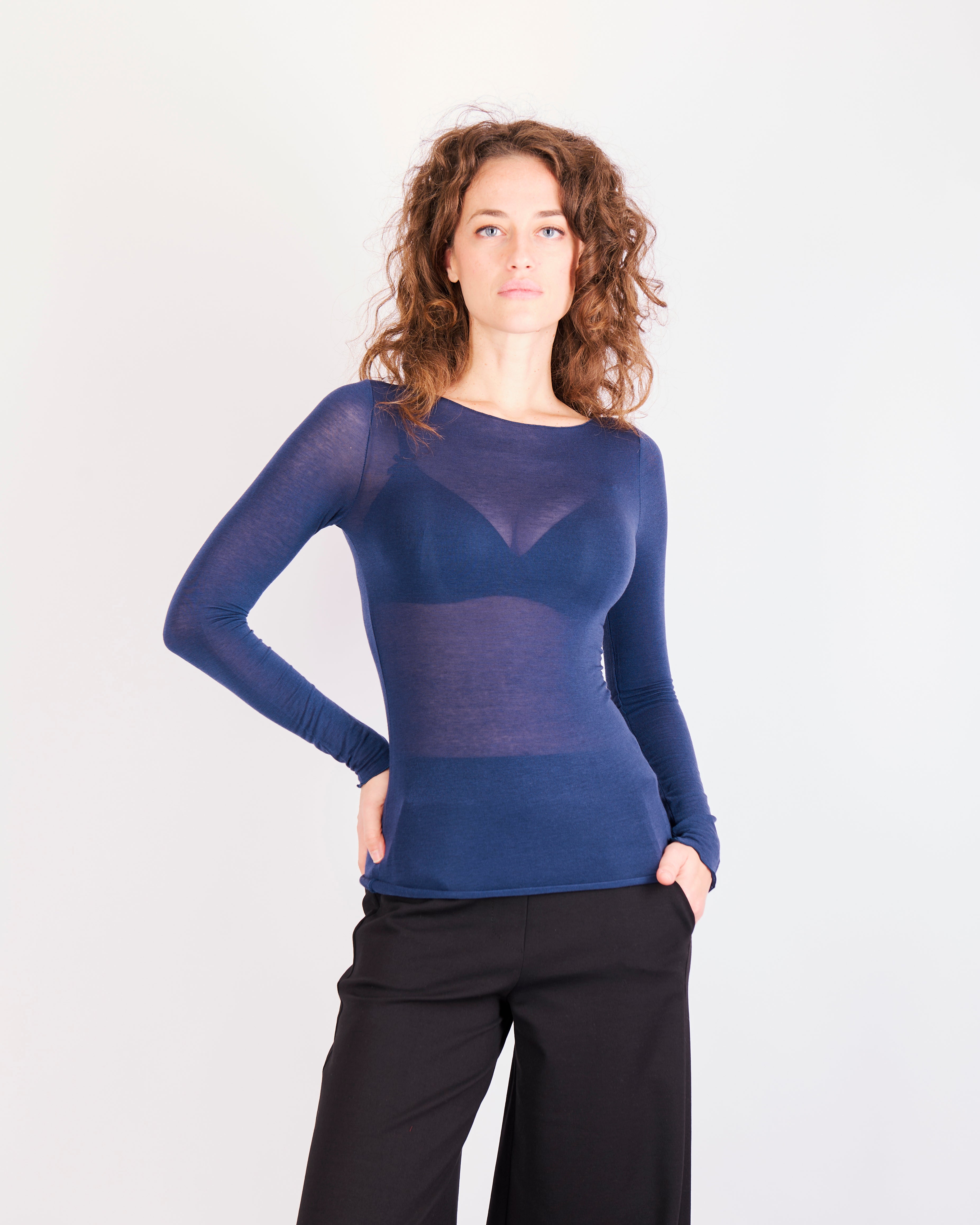 Maglia M. Lunga con Cashmere Barchetta ULTRALIGHT