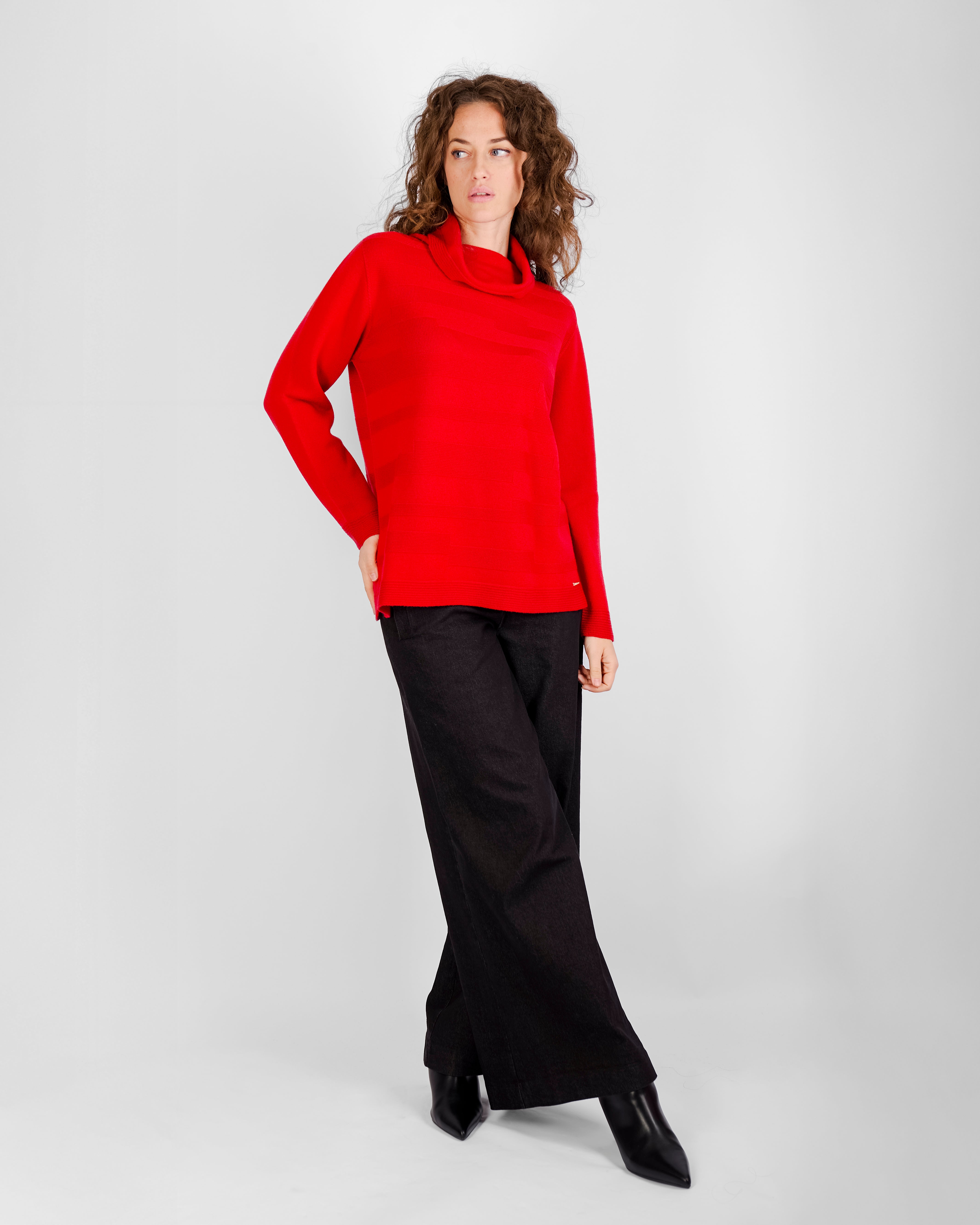 Maglia collo a ciambella motivi links Z 9517