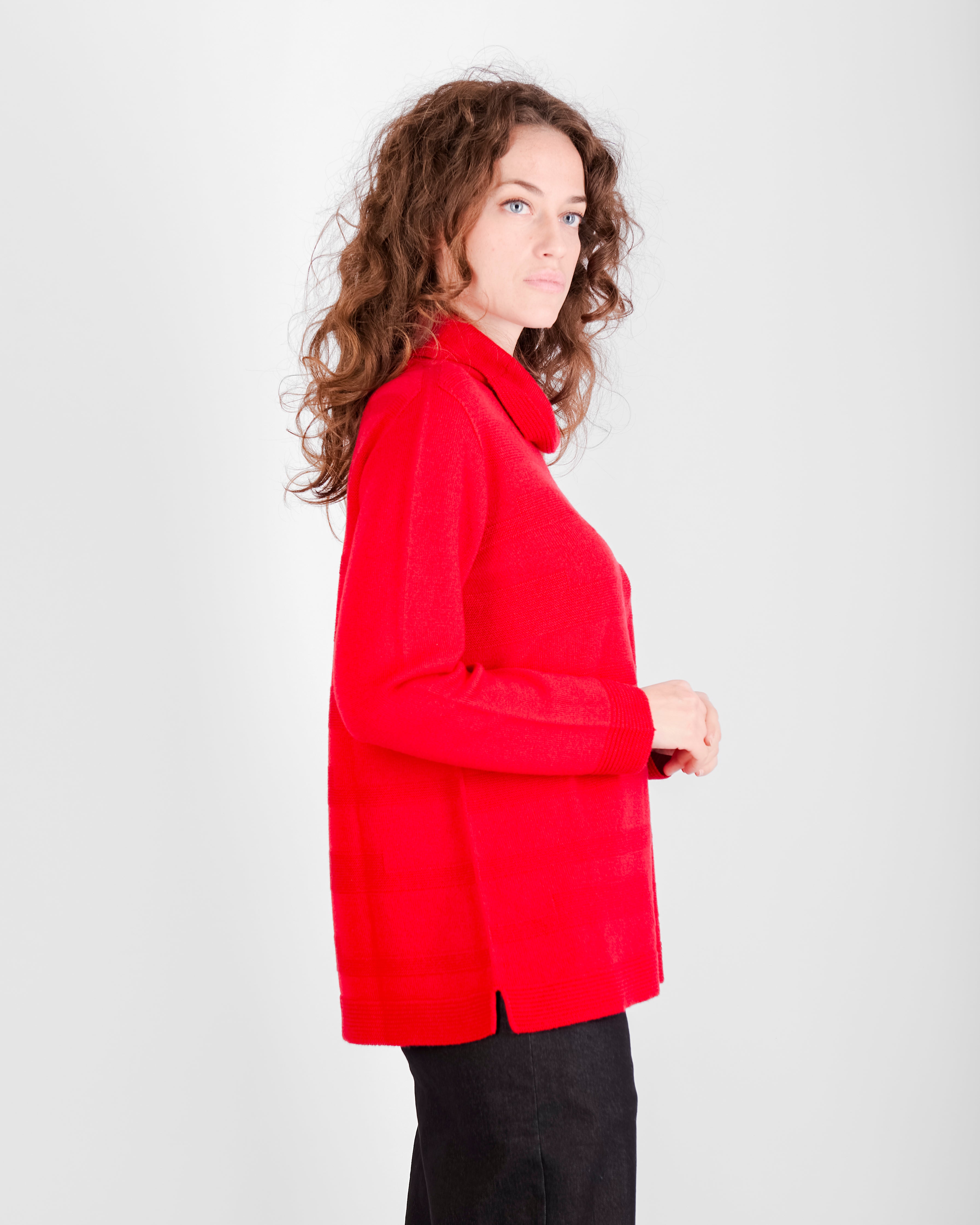 Maglia collo a ciambella motivi links Z 9517