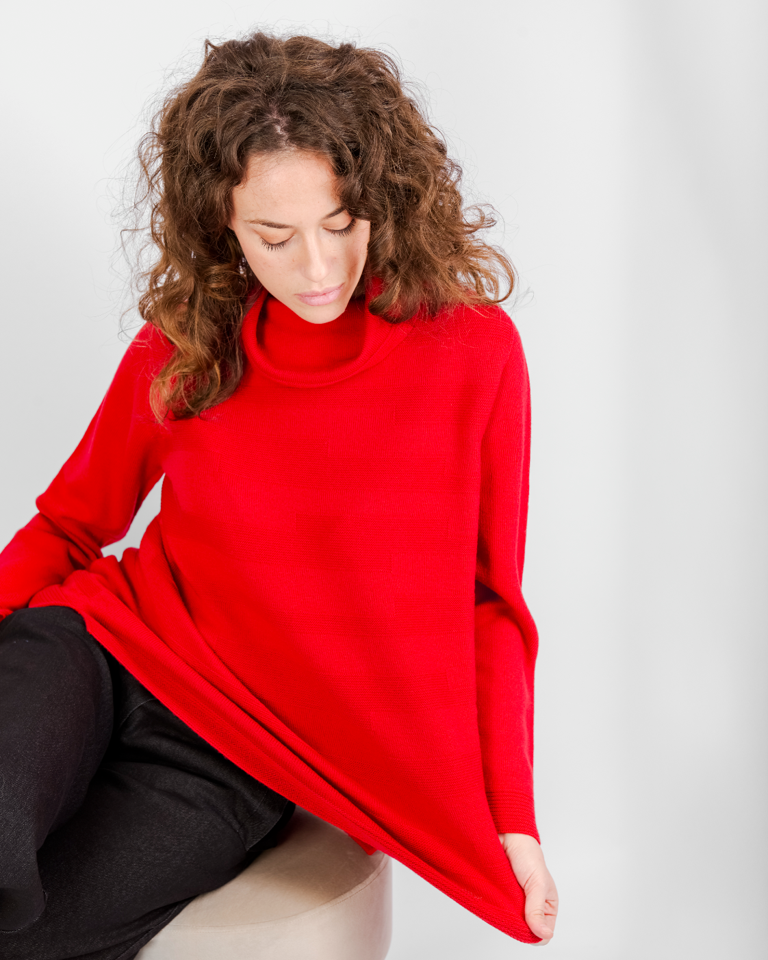 Maglia collo a ciambella motivi links Z 9517