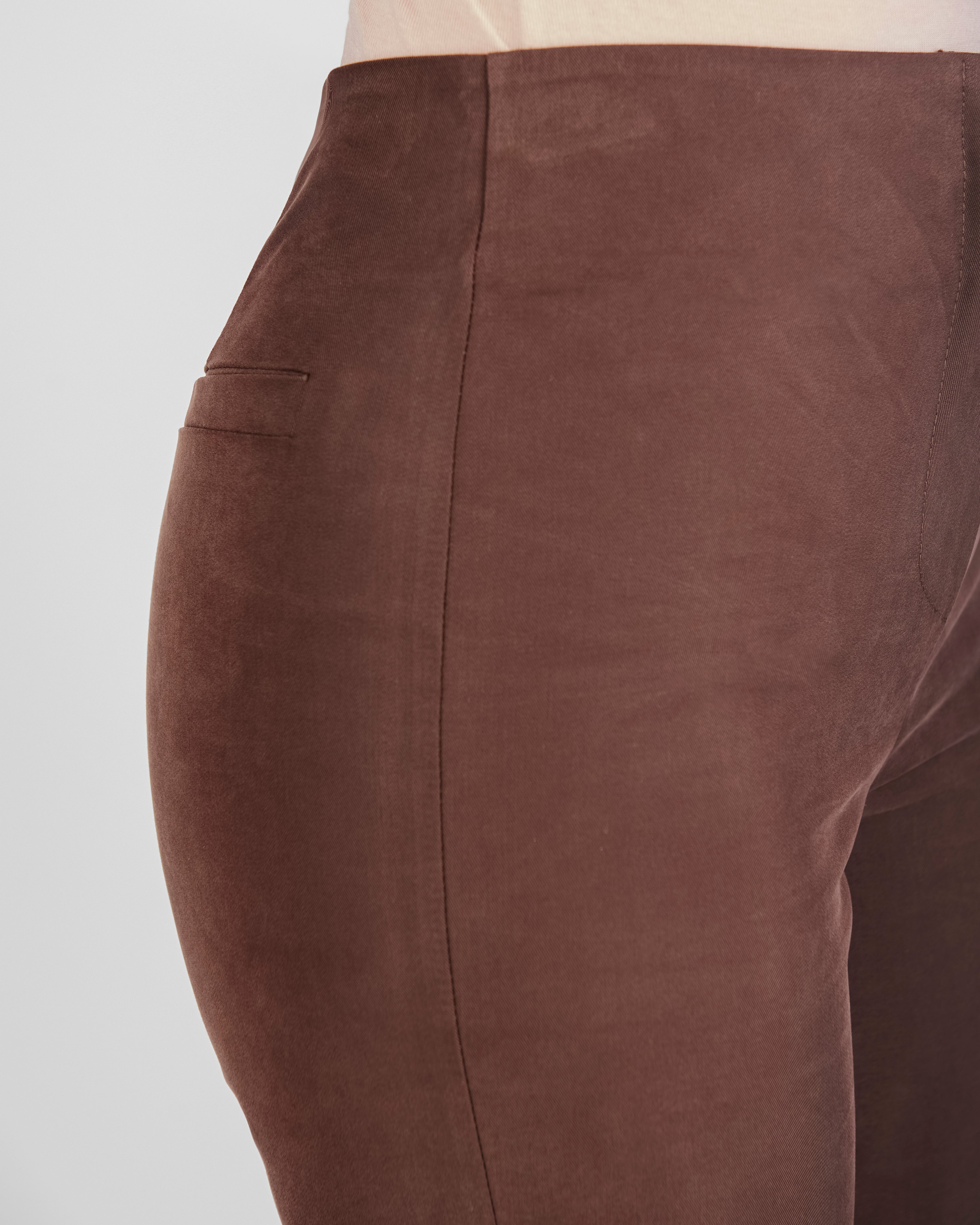 Pantalone pulito zip zampetta cupro soft H144/21