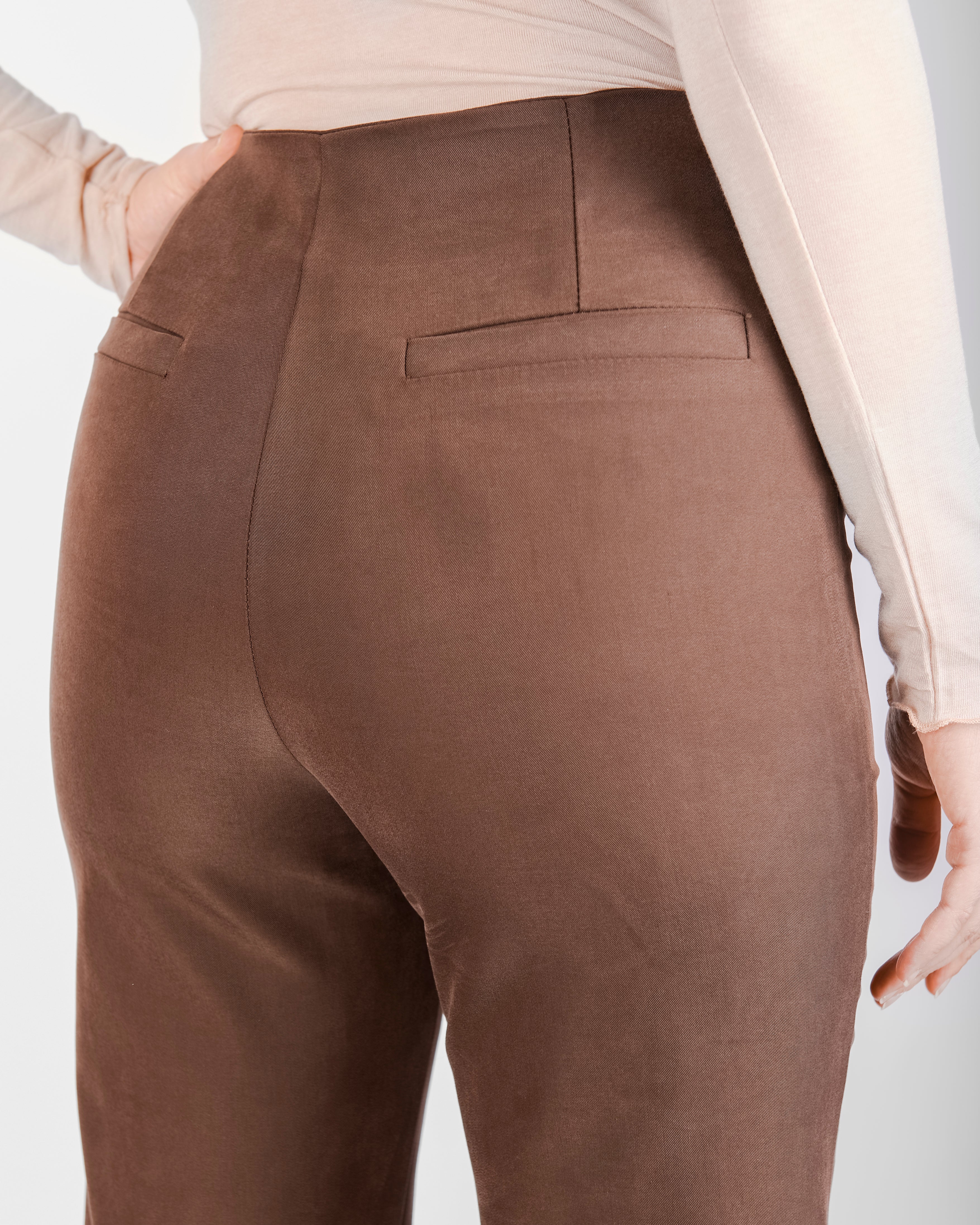 Pantalone pulito zip zampetta cupro soft H144/21