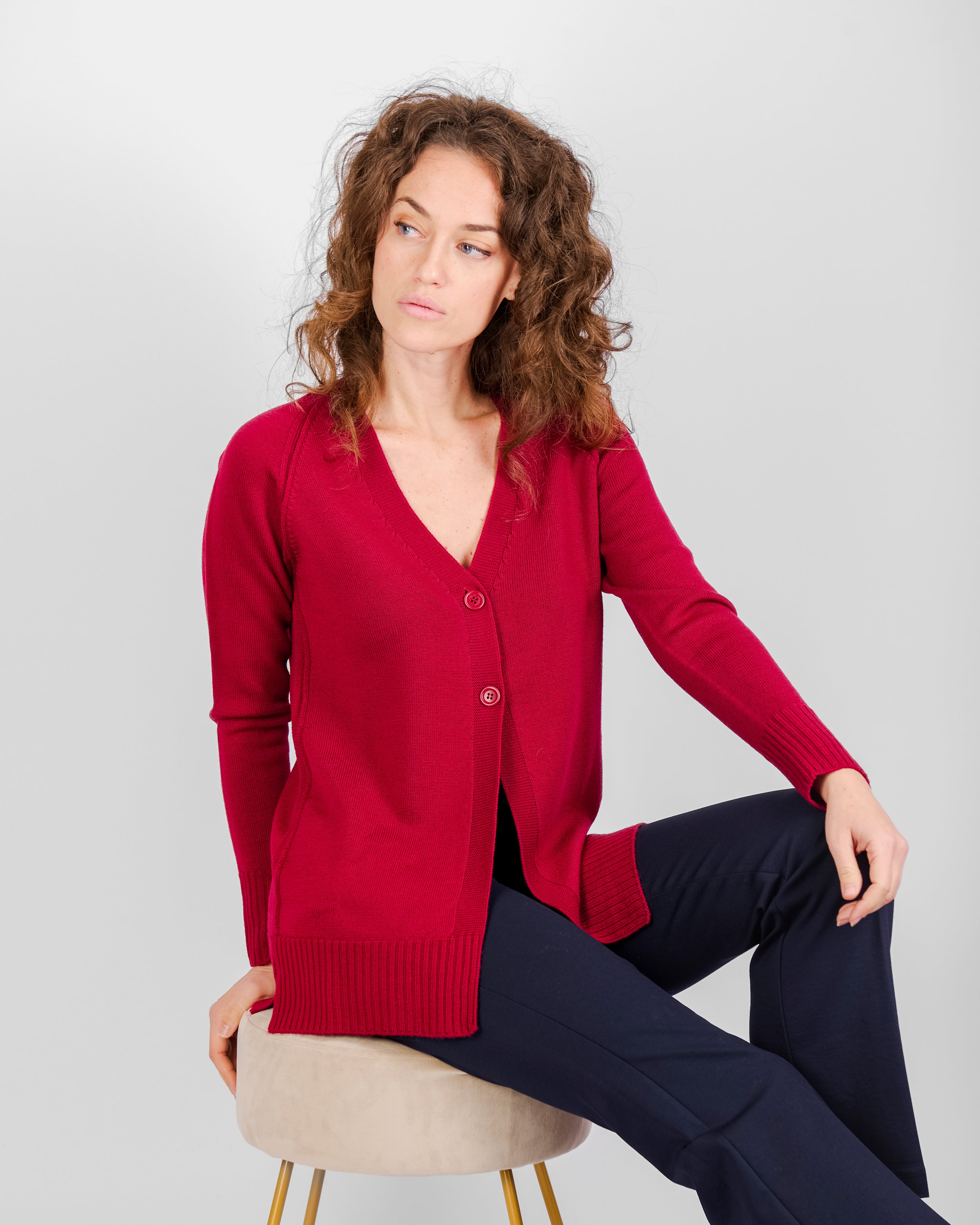 Cardigan lungo rollino 2 bottoni ZZG9322