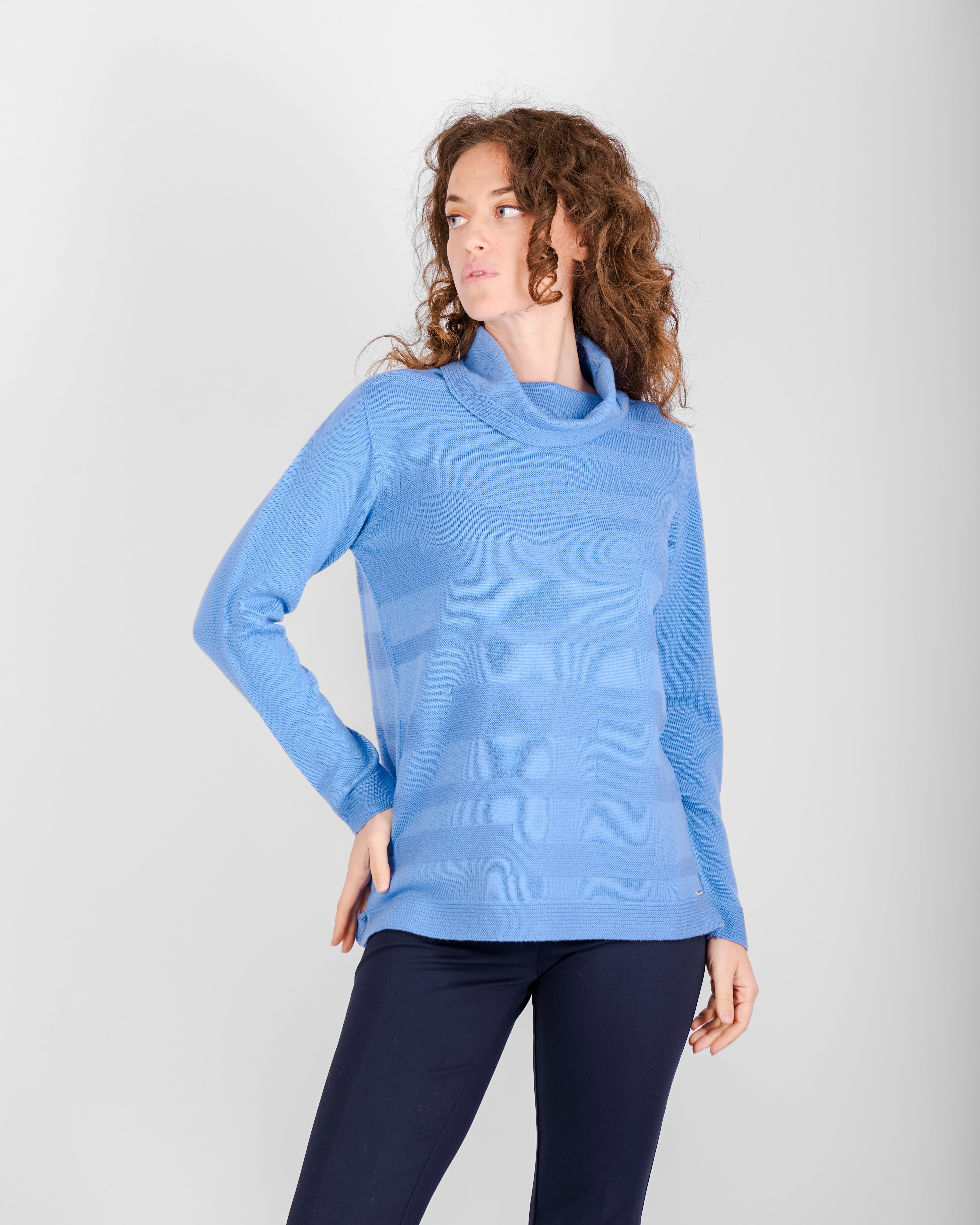 Maglia collo a ciambella motivi links Z 9517