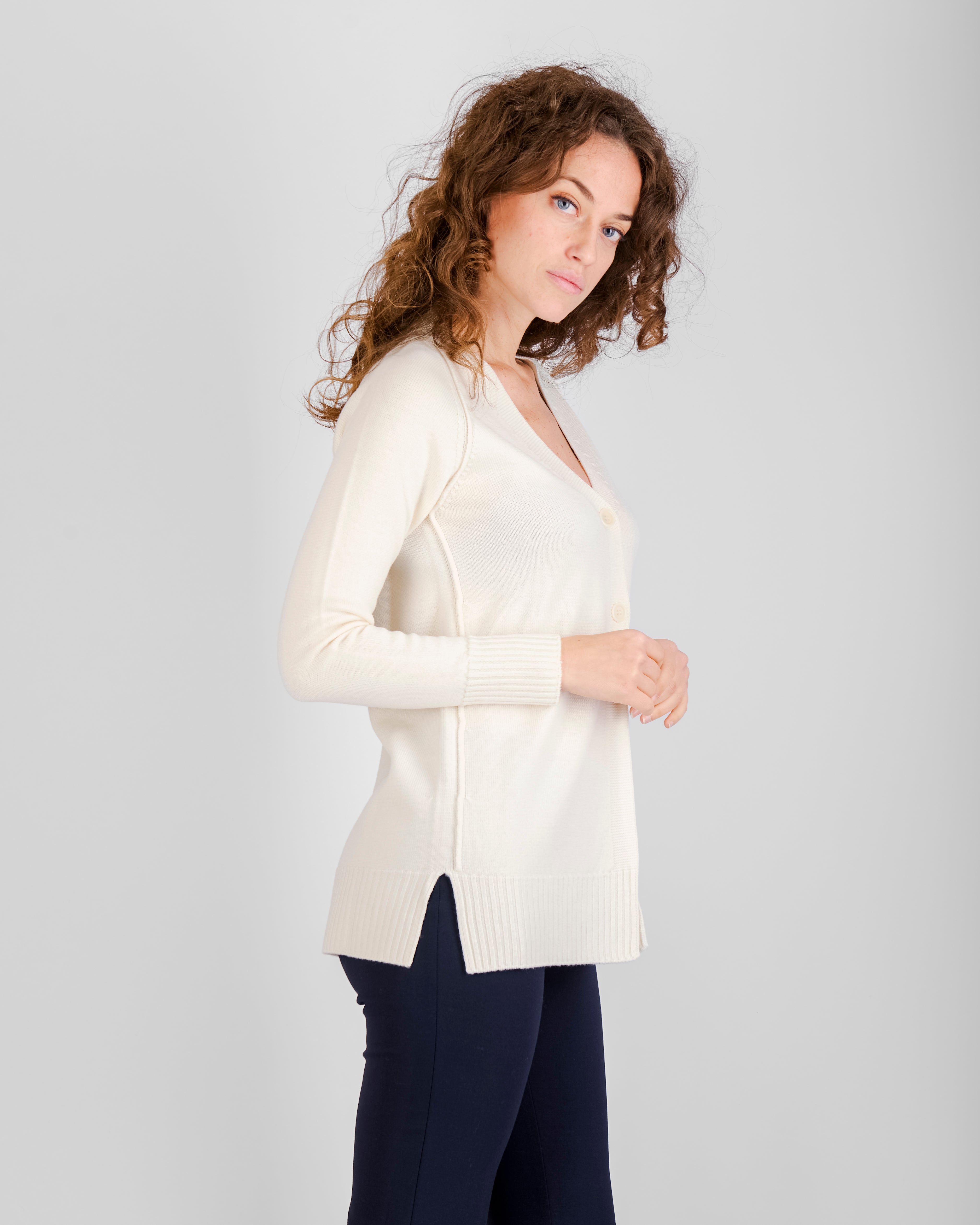Cardigan lungo rollino 2 bottoni ZZG9322