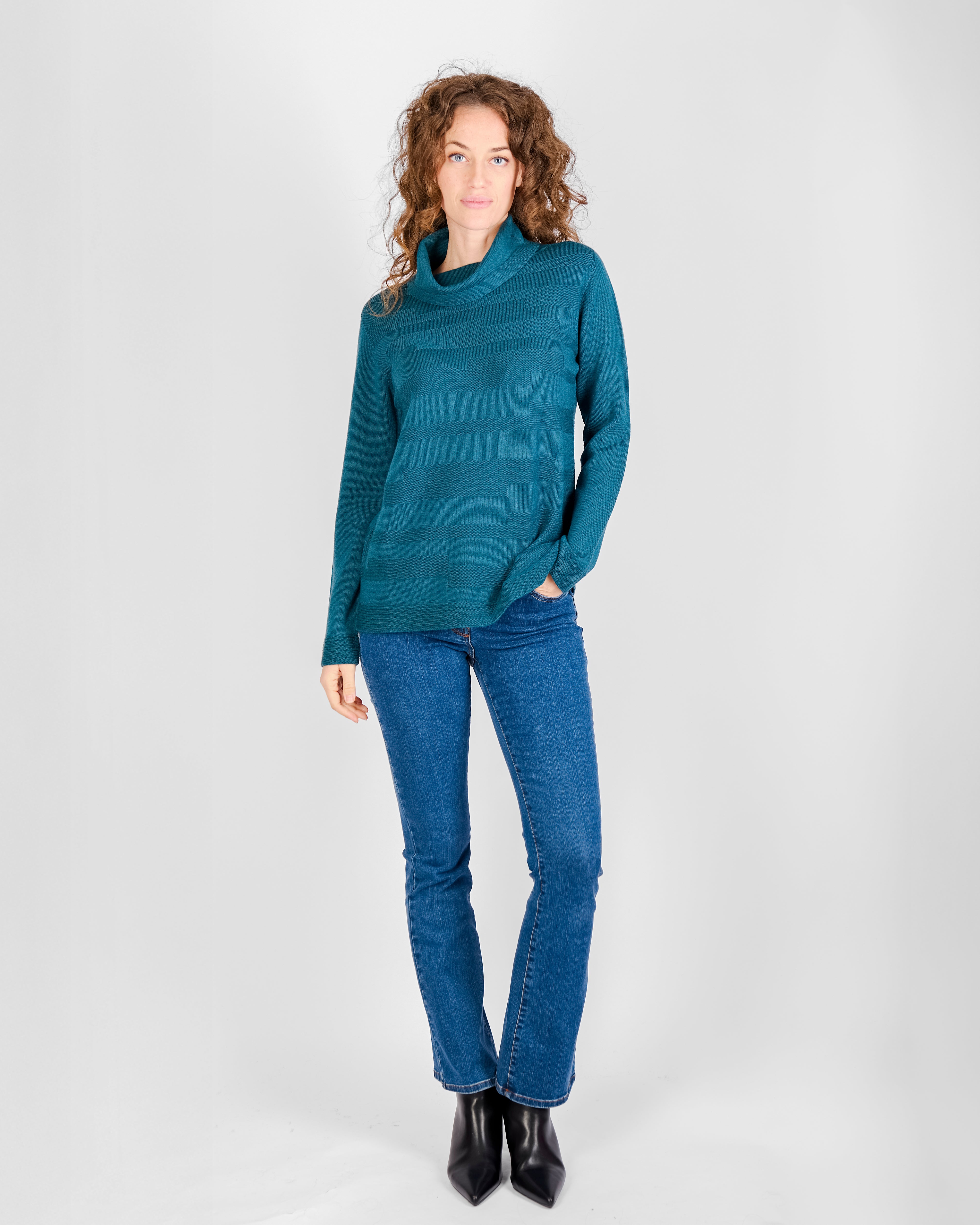 Maglia collo a ciambella motivi links Z 9517