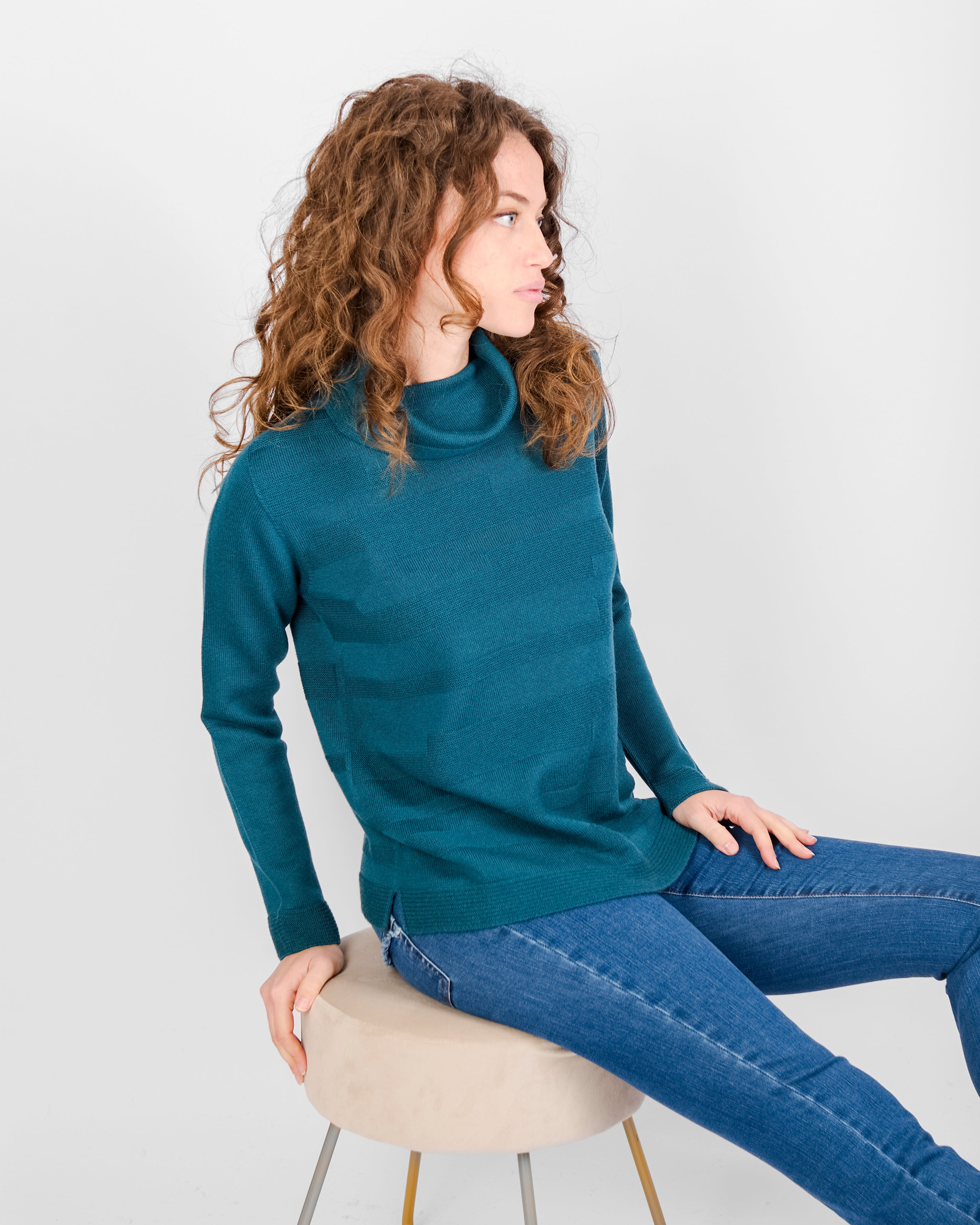 Maglia collo a ciambella motivi links Z 9517