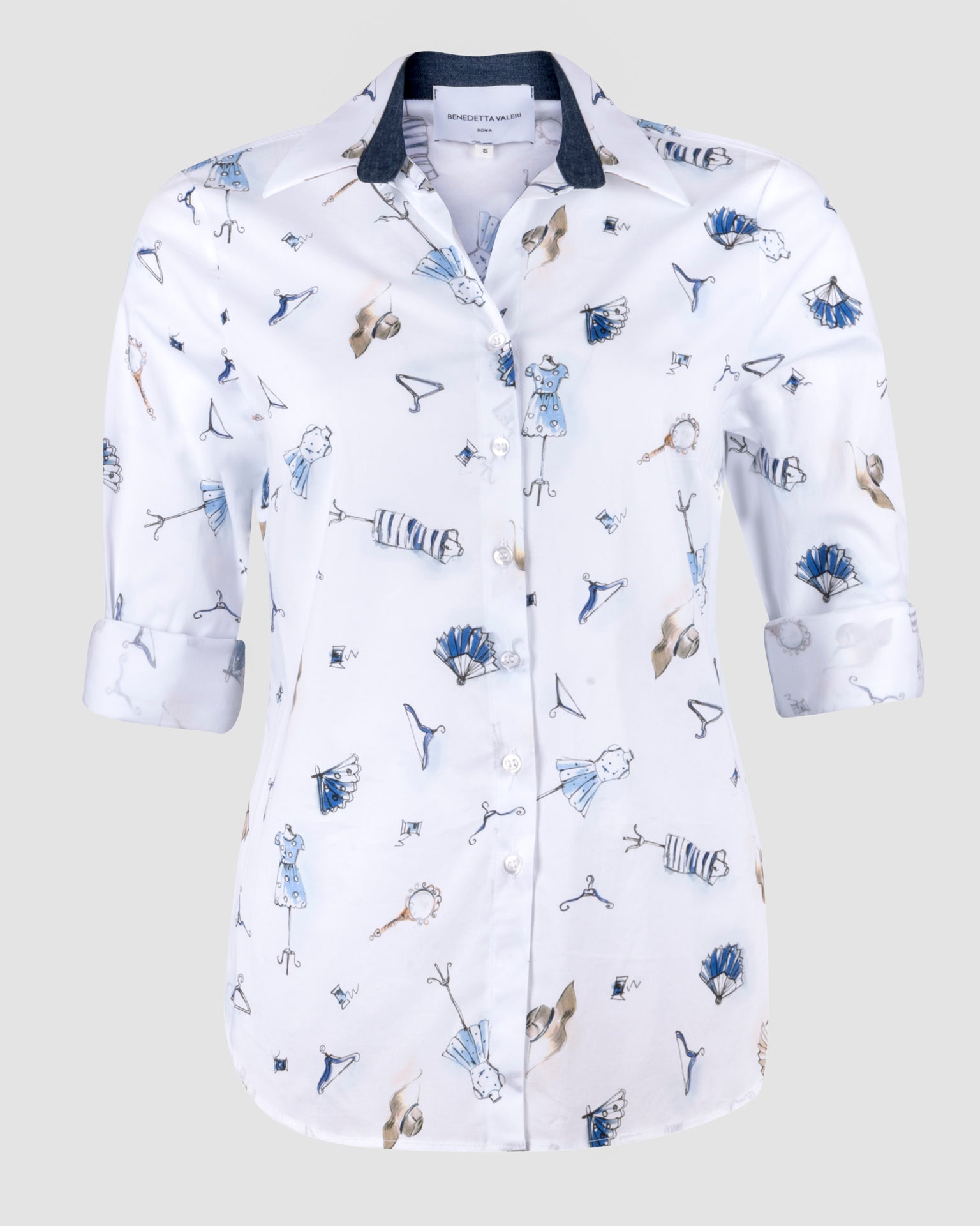 Camicia in cotone fantasia bambole 25-60