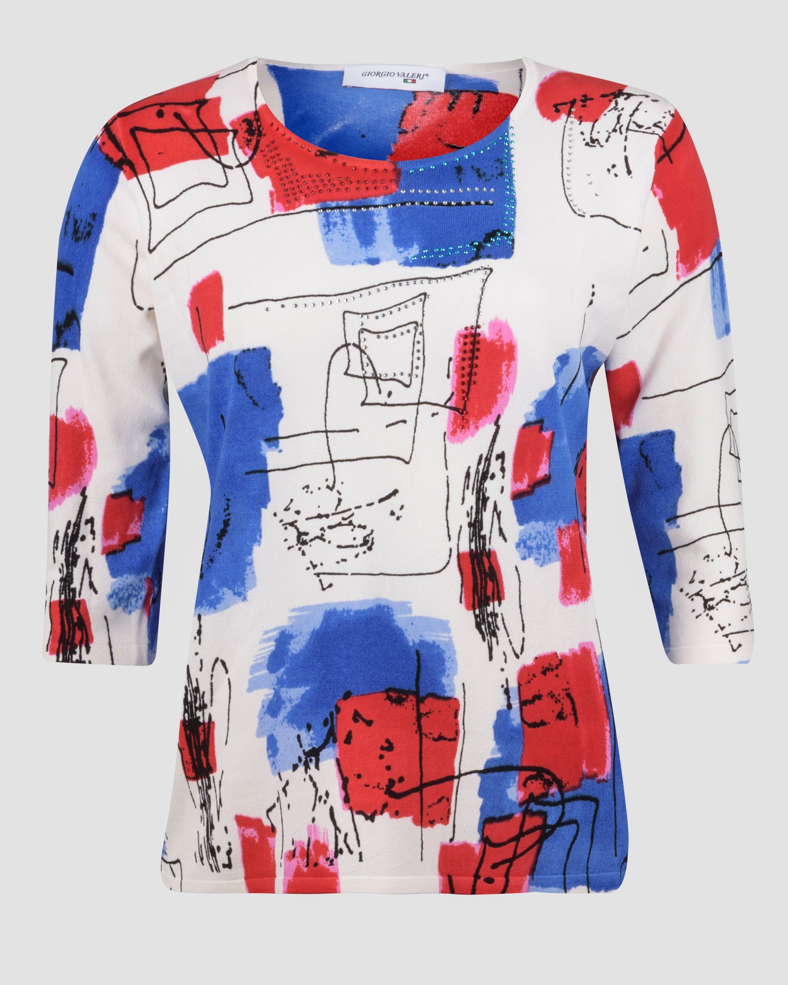 Maglia in viscosa fantasia man 3/4 L6192
