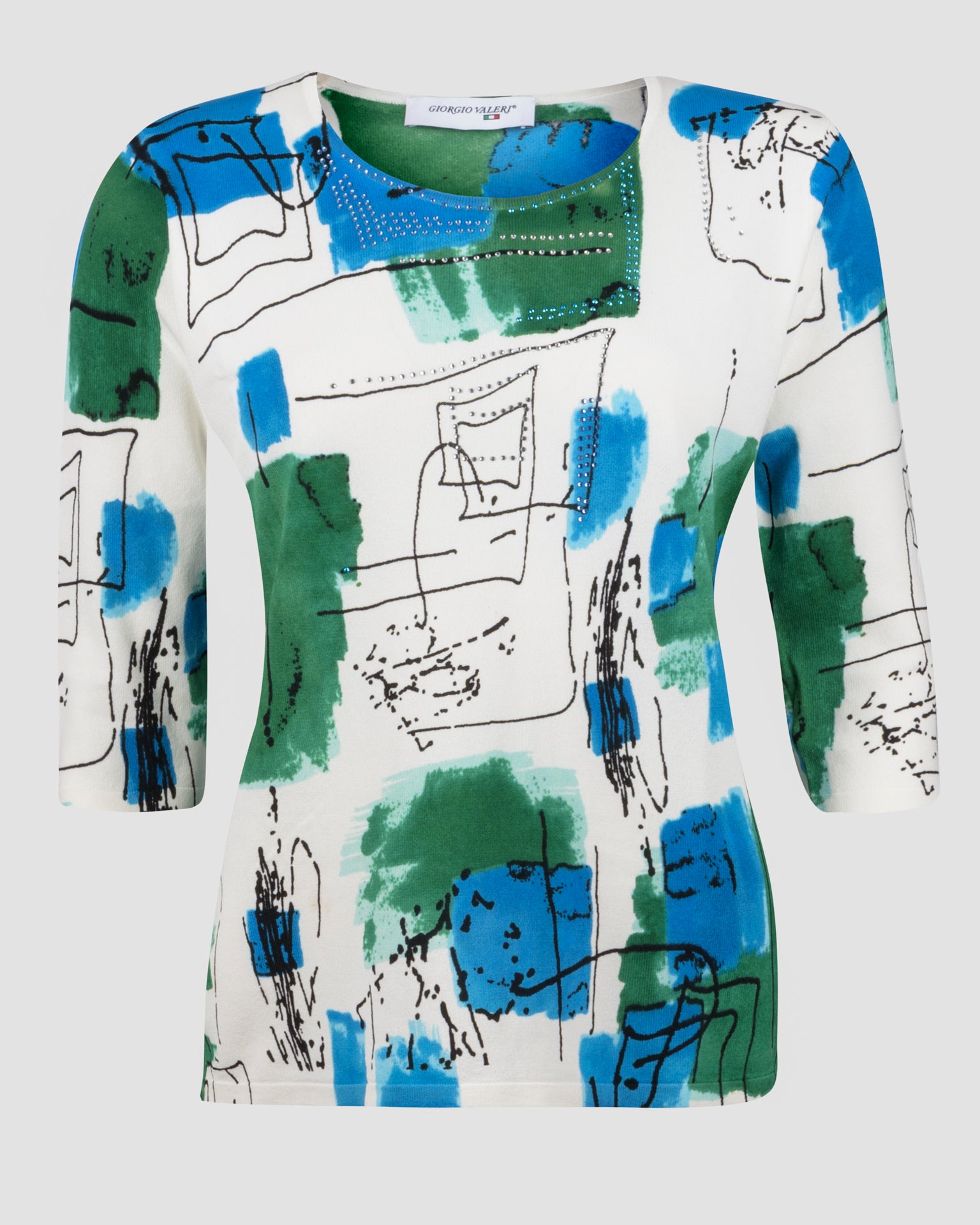 Maglia in viscosa fantasia man 3/4 L6192