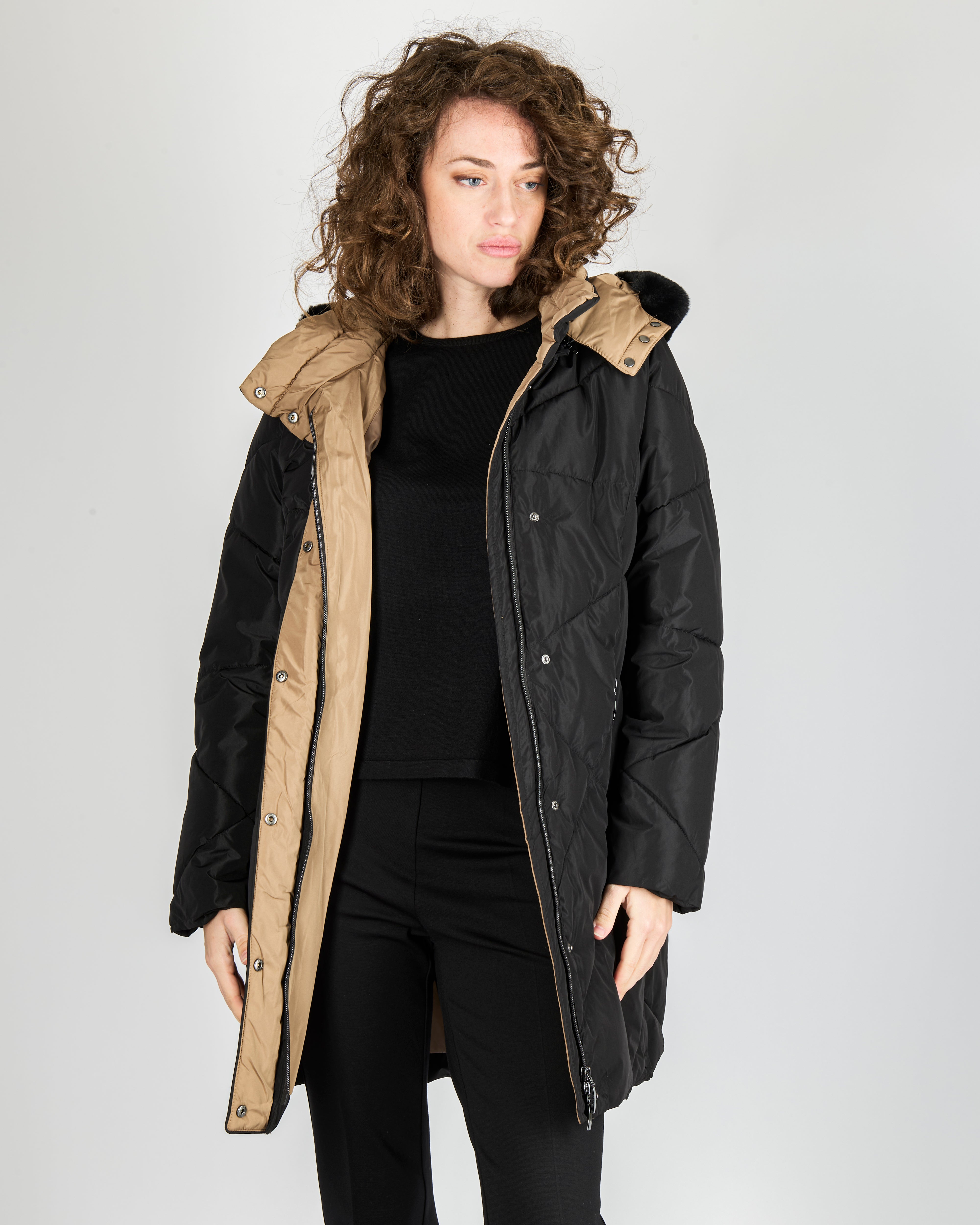 Piumino zip e bottoni collo staccabile ANASTASIA
