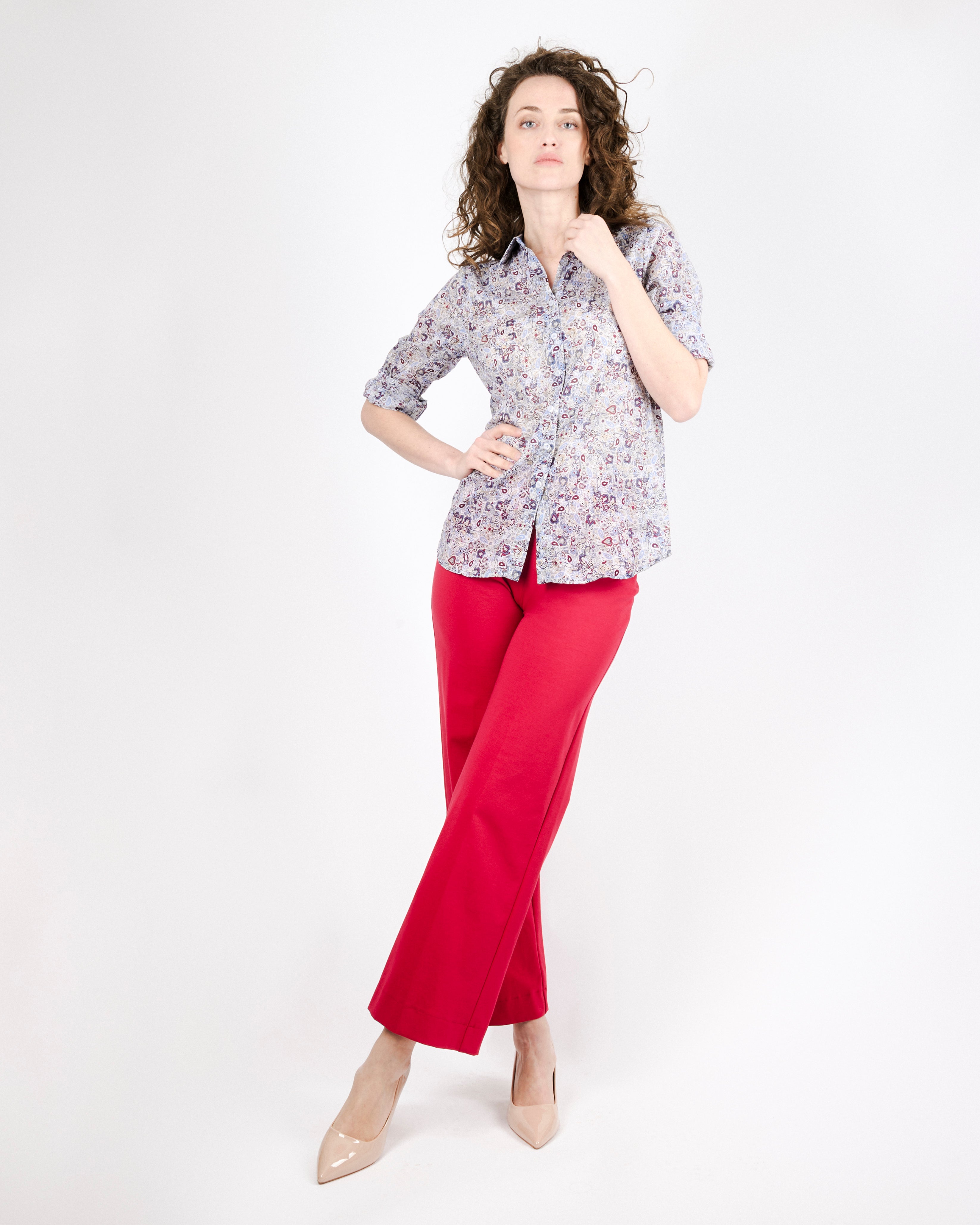 Camicia in cotone fantasia cashmere 25-133