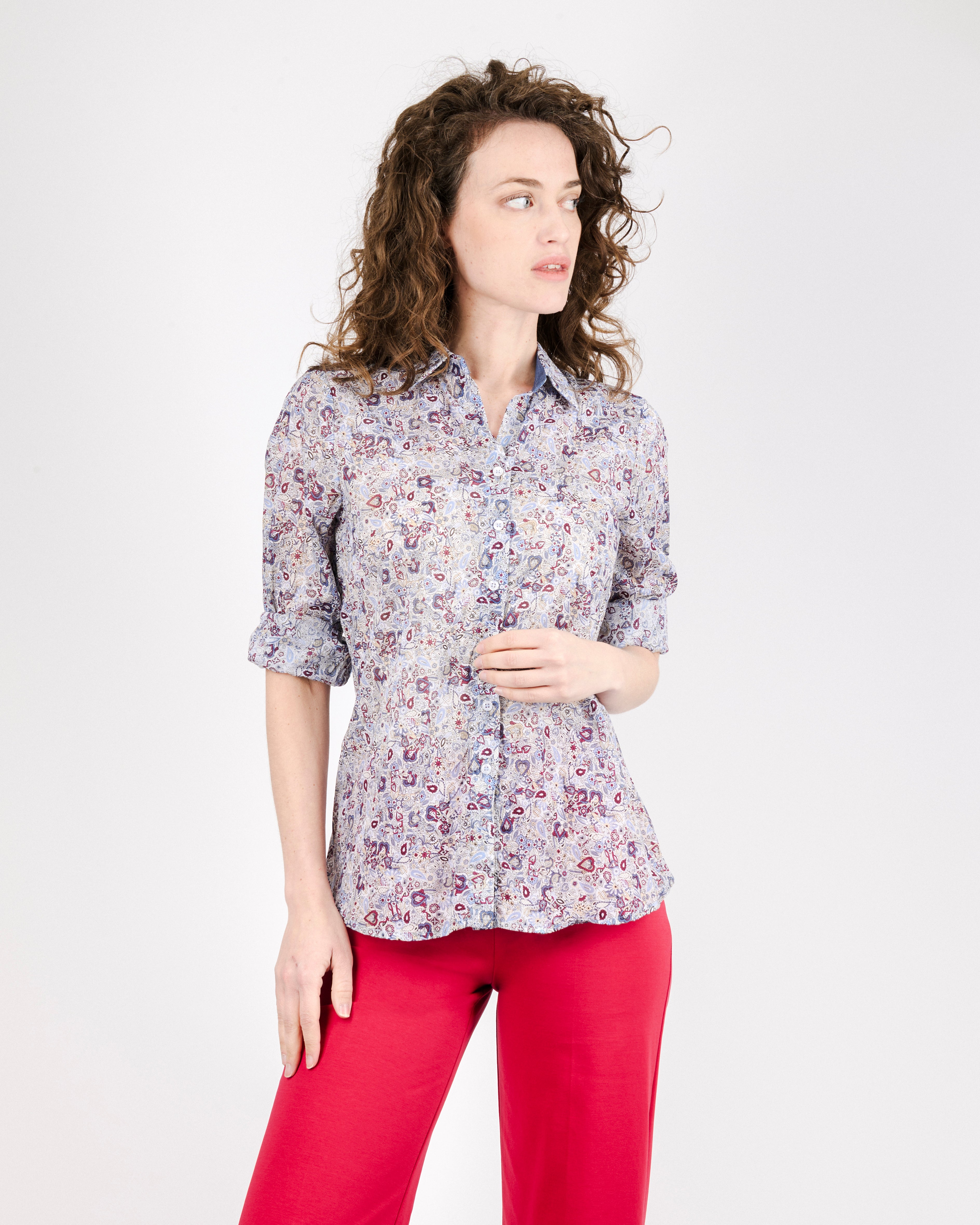 Camicia in cotone fantasia cashmere 25-133