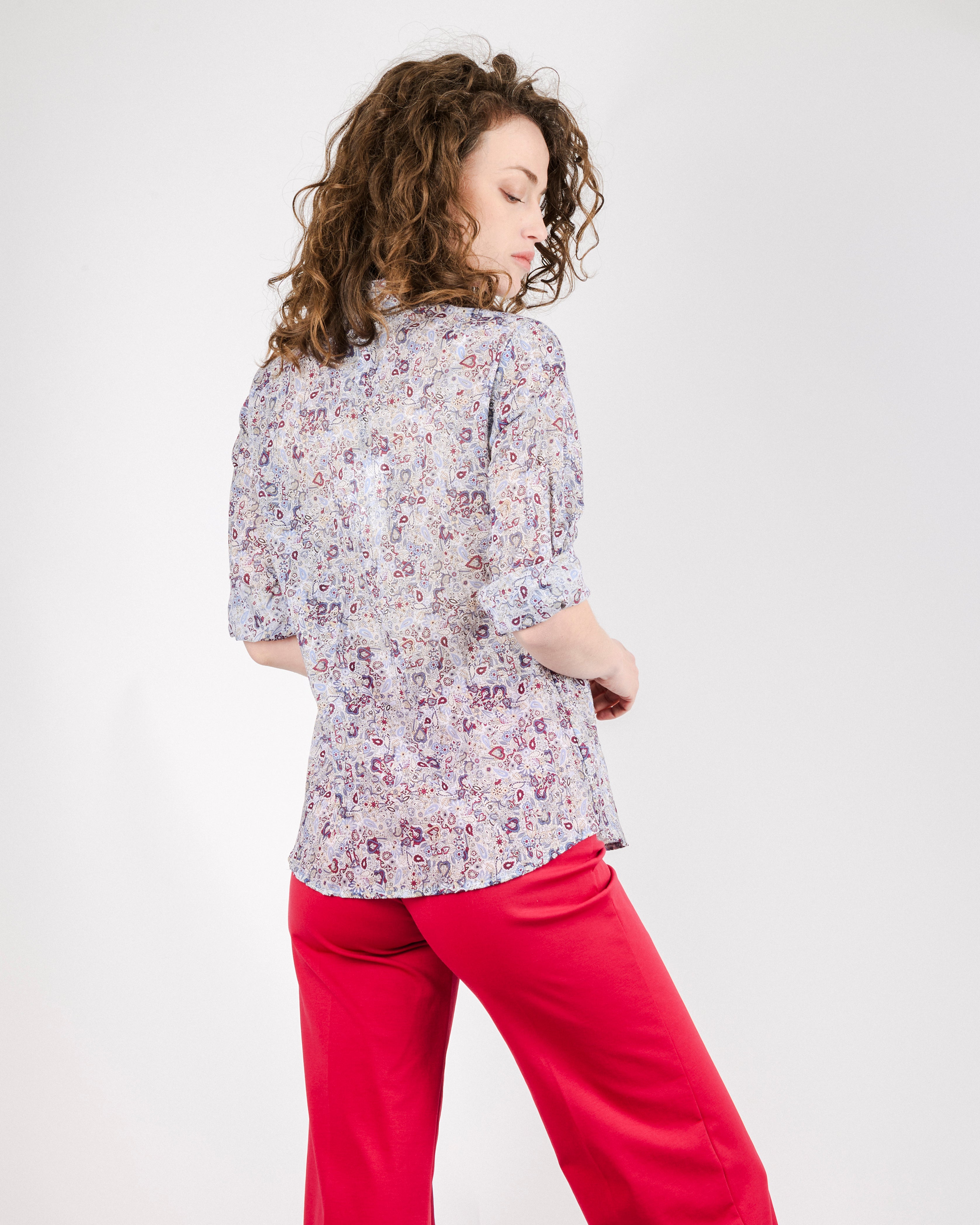 Camicia in cotone fantasia cashmere 25-133
