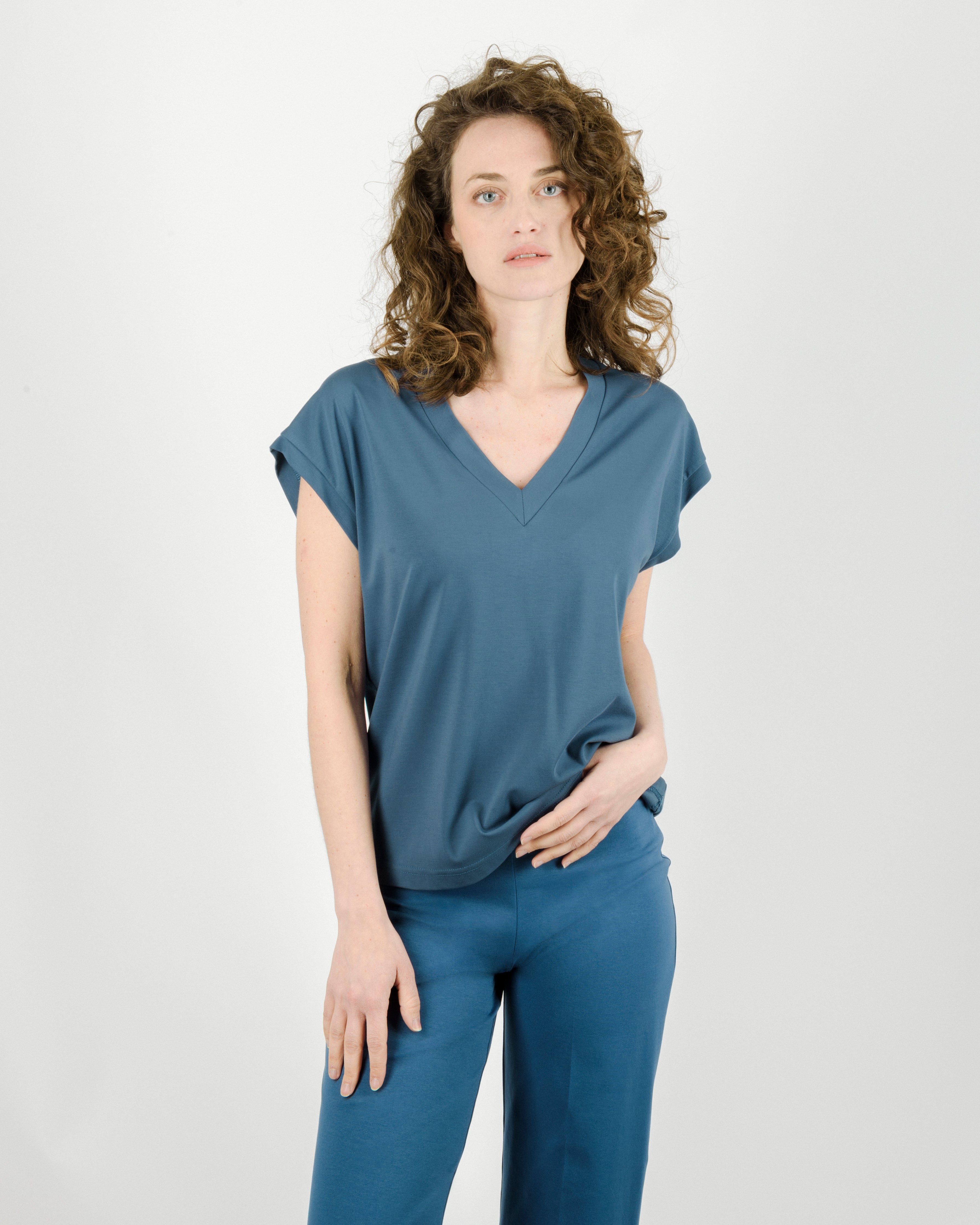 Maglia scollo V mezza manica G423/3