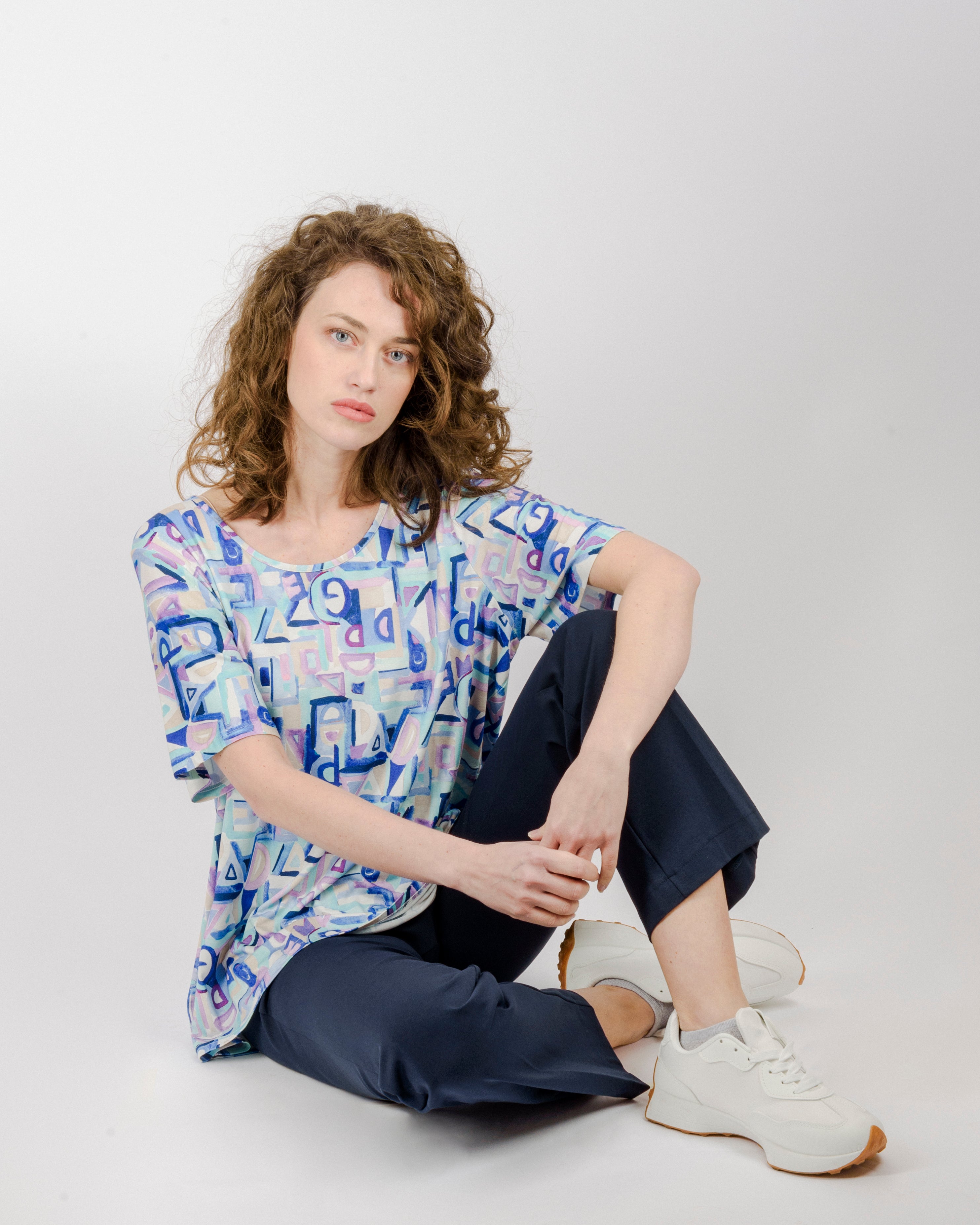 Maglia in viscosa fantasia over 620/02