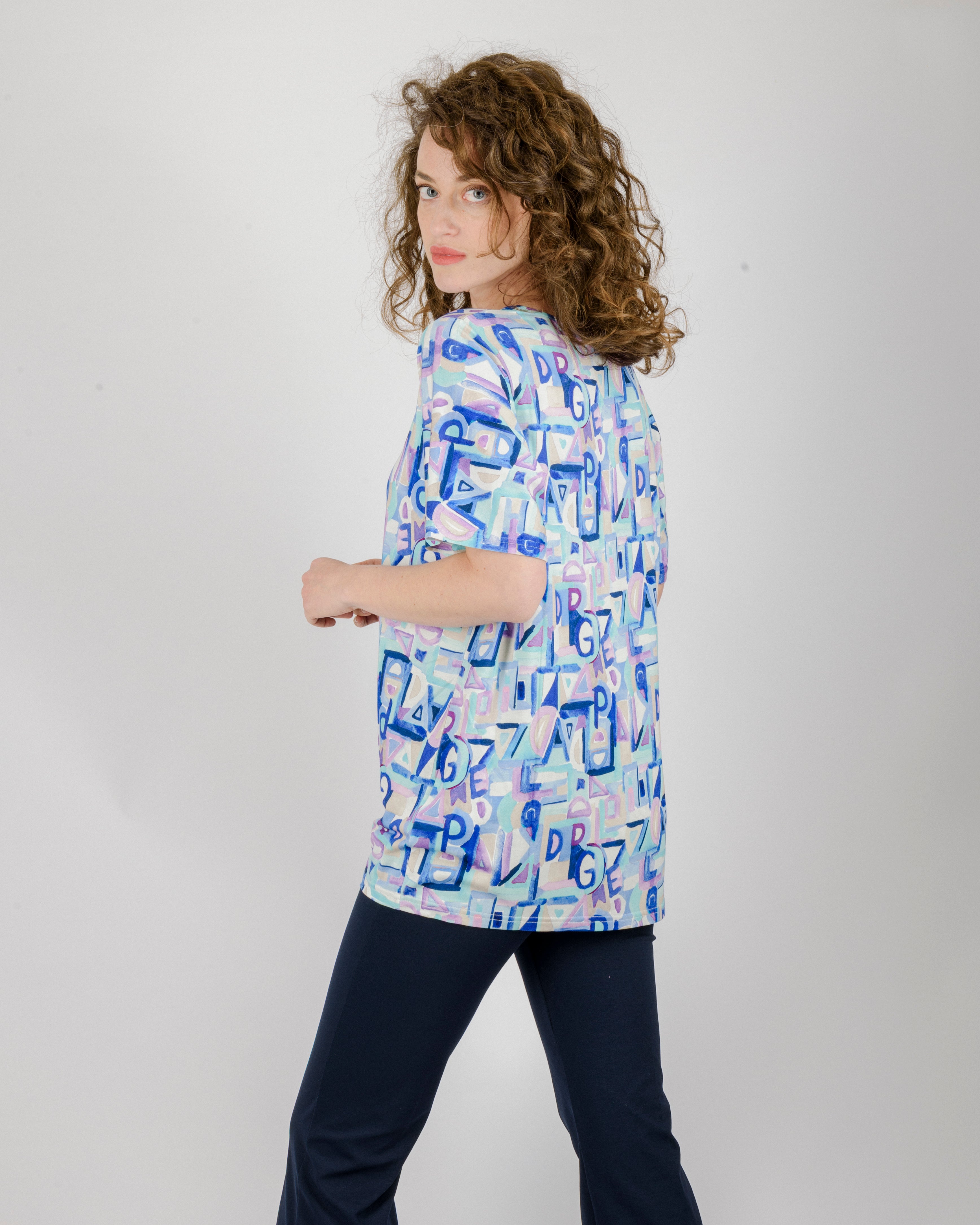 Maglia in viscosa fantasia over 620/02