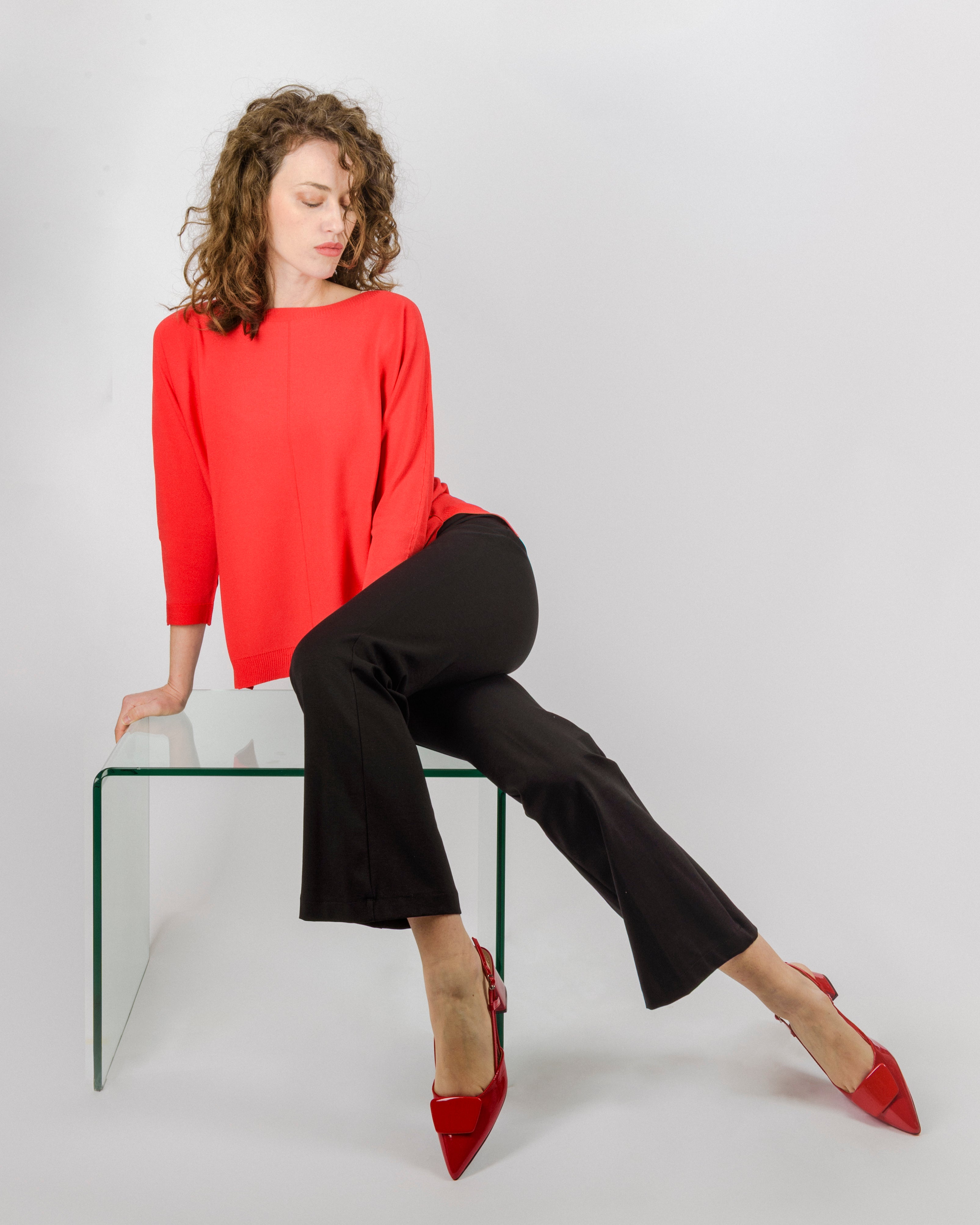 Maglia scollo barchetta specchetto 92923