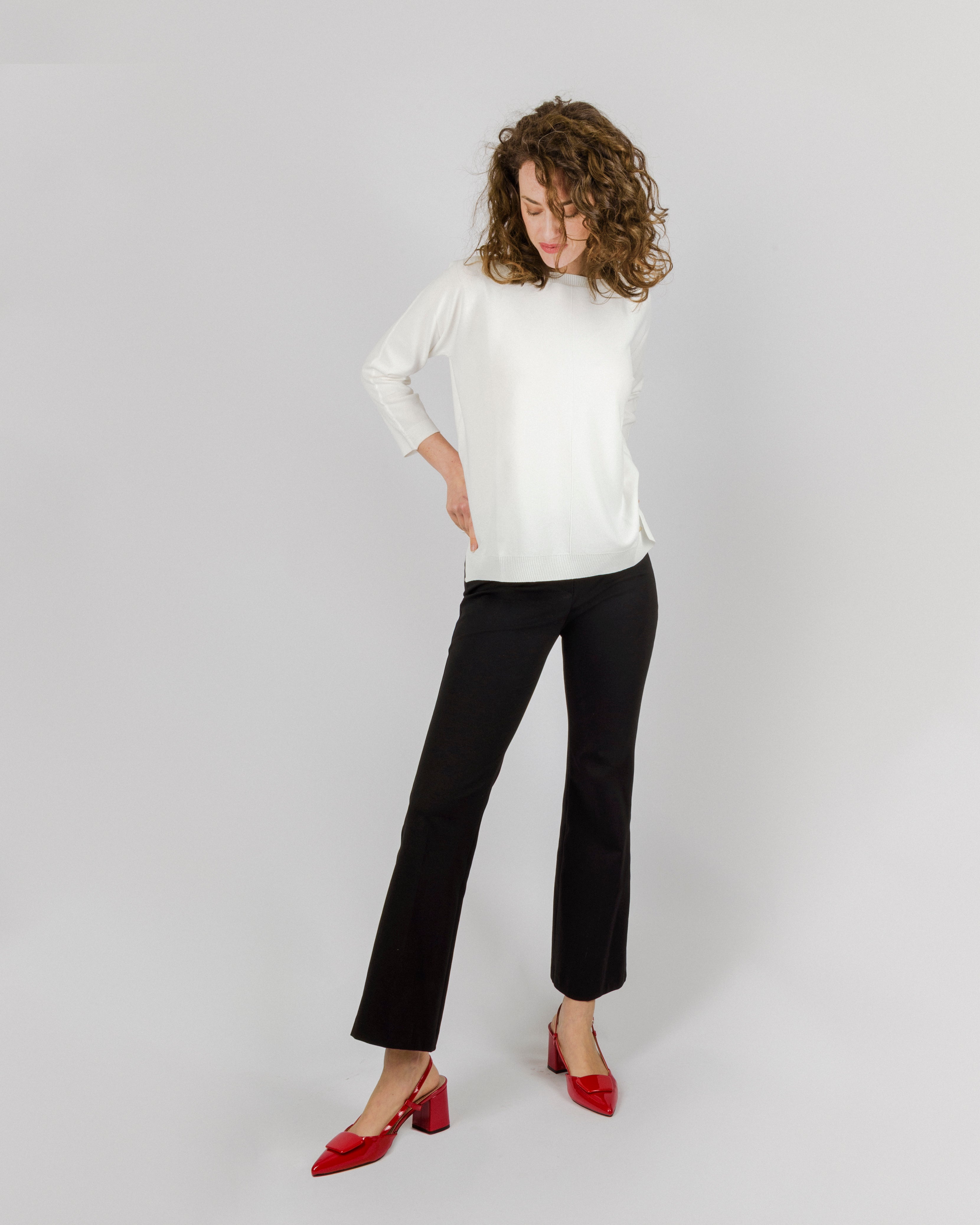 Maglia scollo barchetta specchetto 92923
