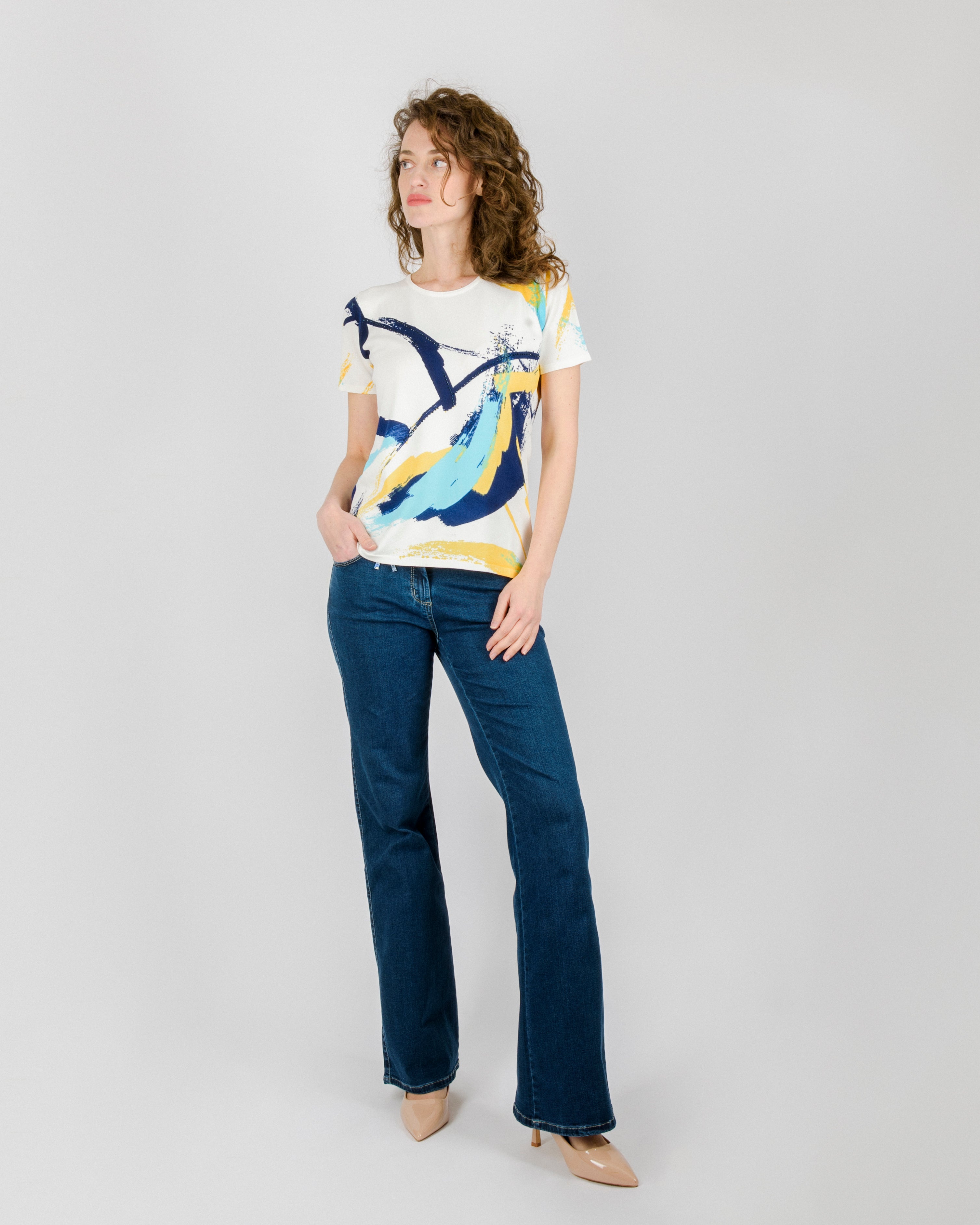 Maglia in viscosa fantasia M/M strass UF 47/A