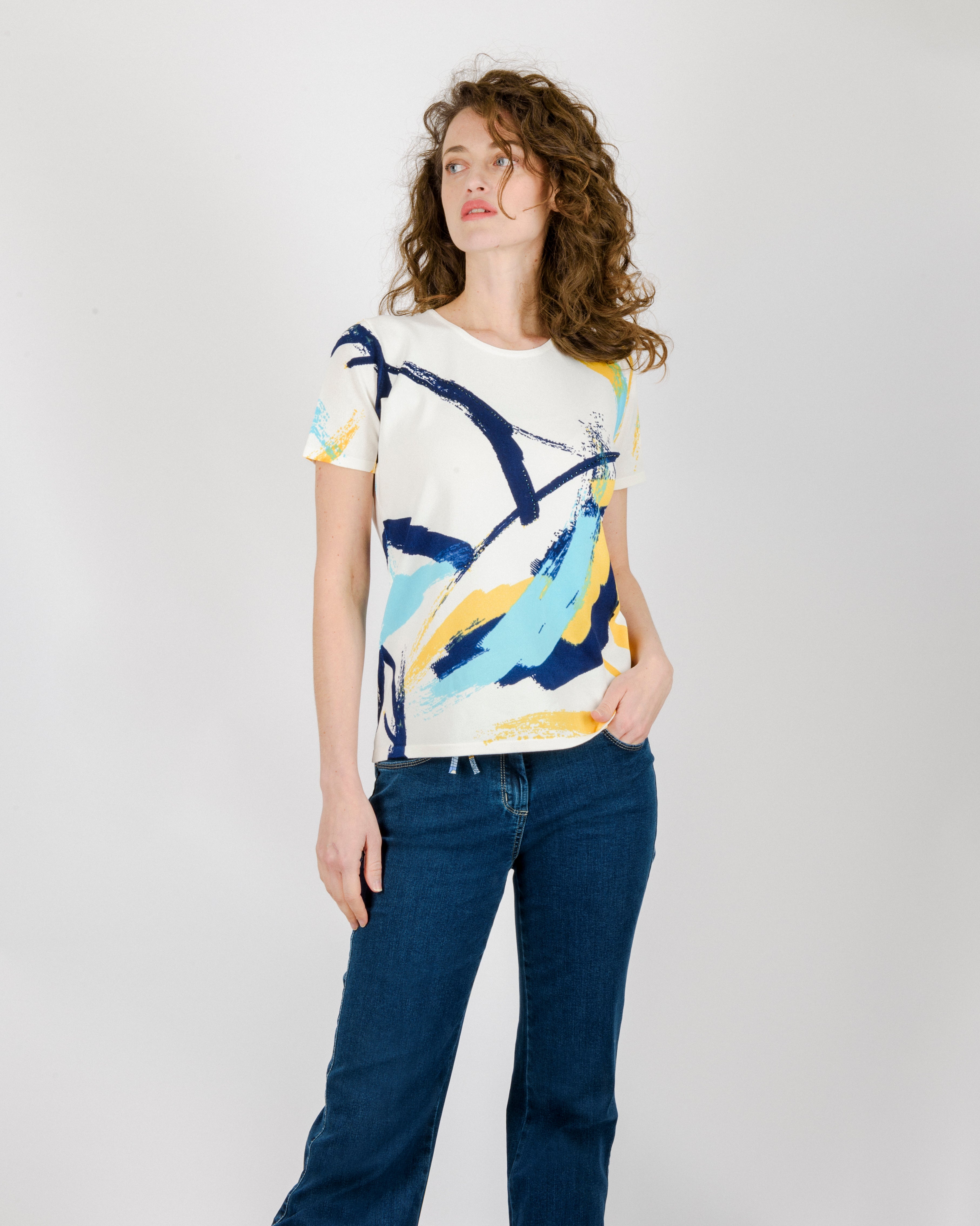 Maglia in viscosa fantasia M/M strass UF 47/A