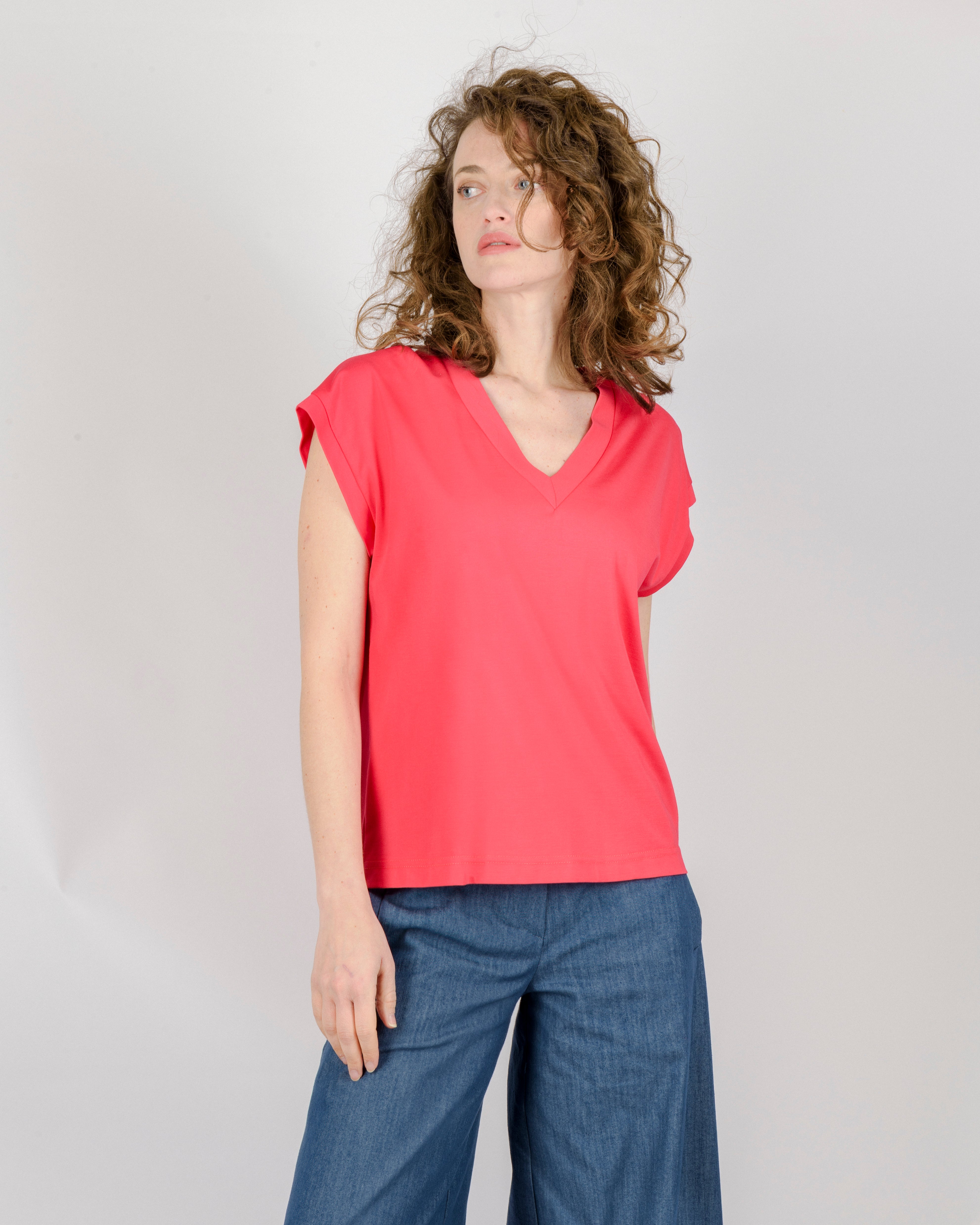 Maglia scollo V mezza manica G423/3
