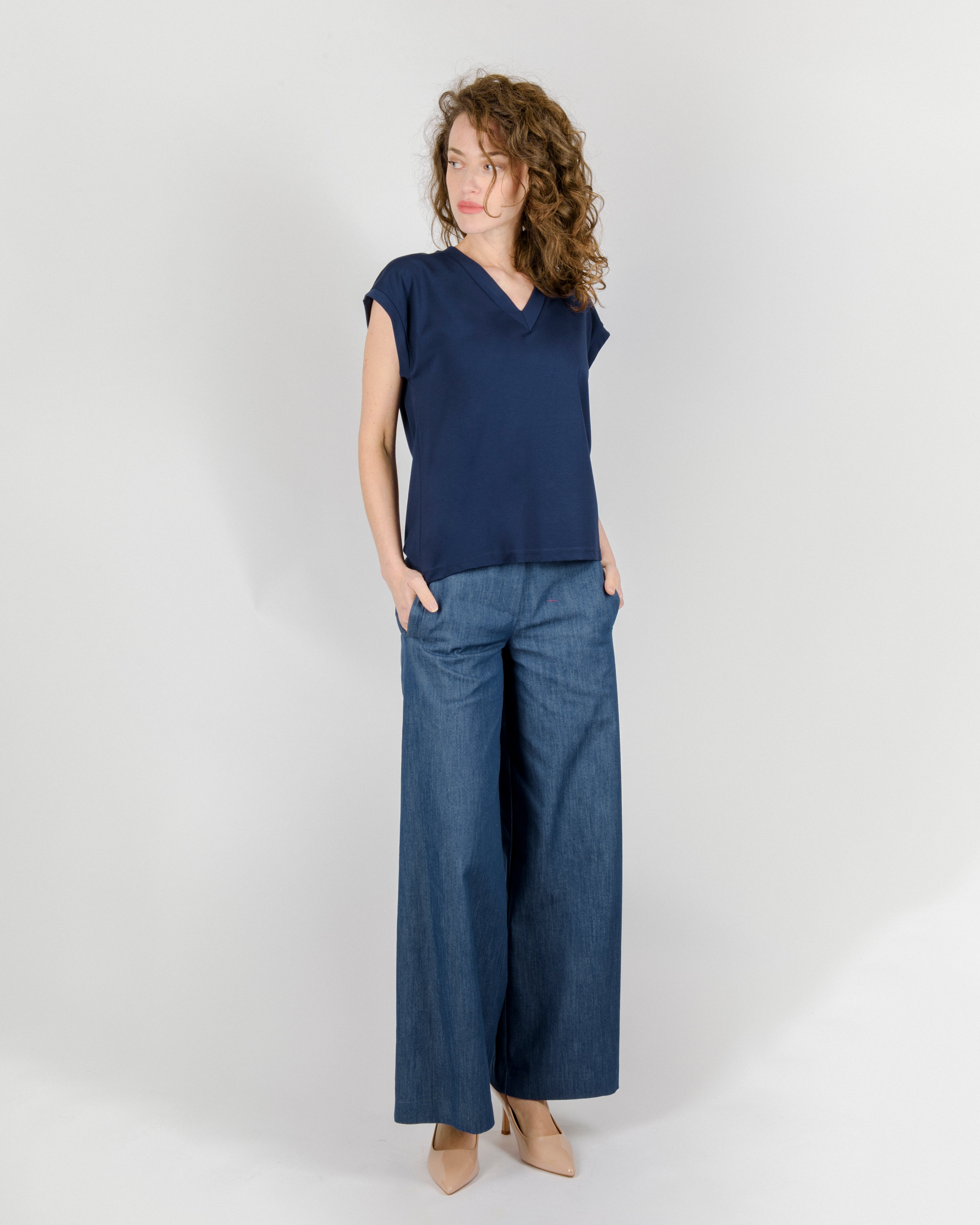 Maglia scollo V mezza manica G423/3