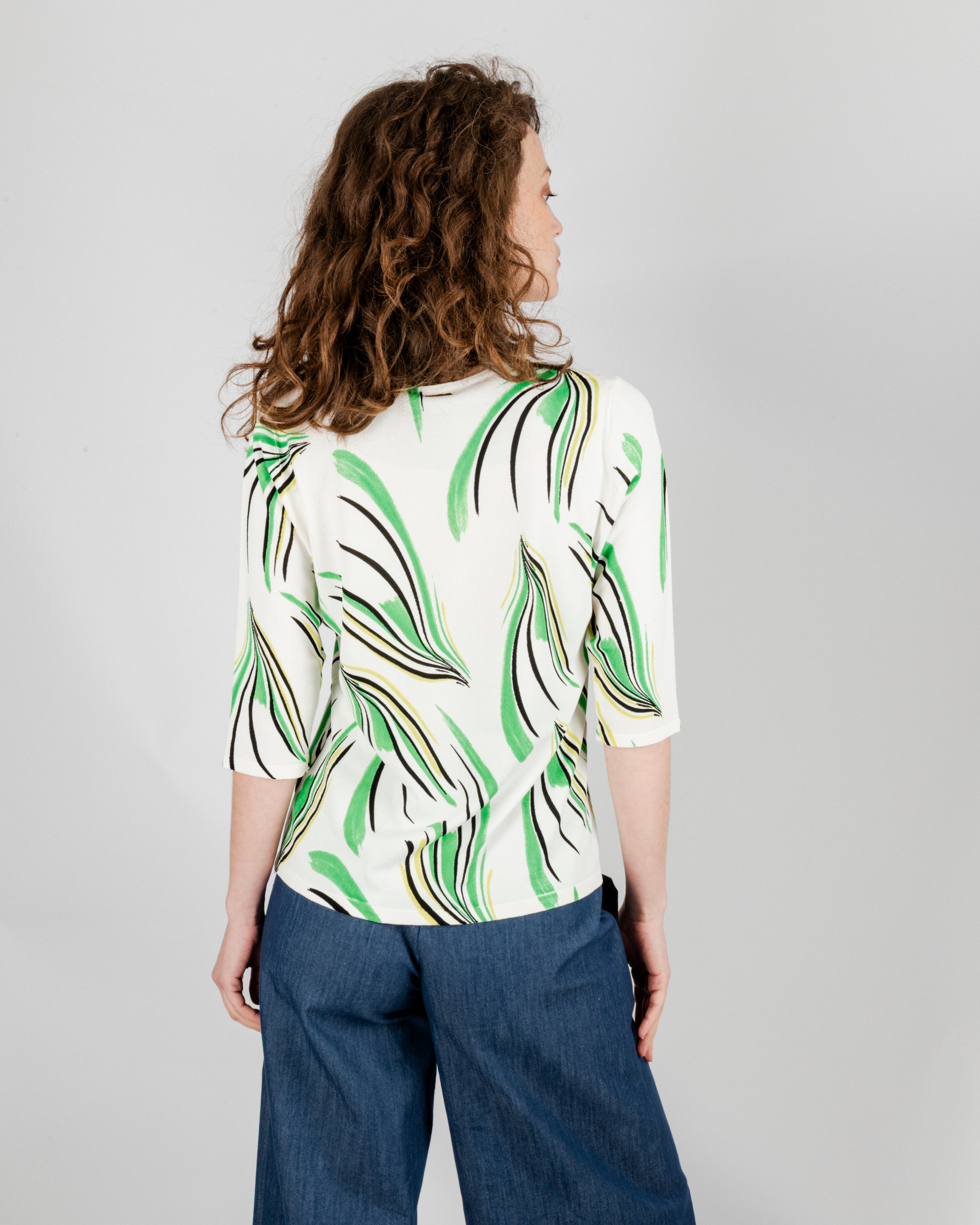 Maglia in viscosa fantasia manica 3/4 L6190