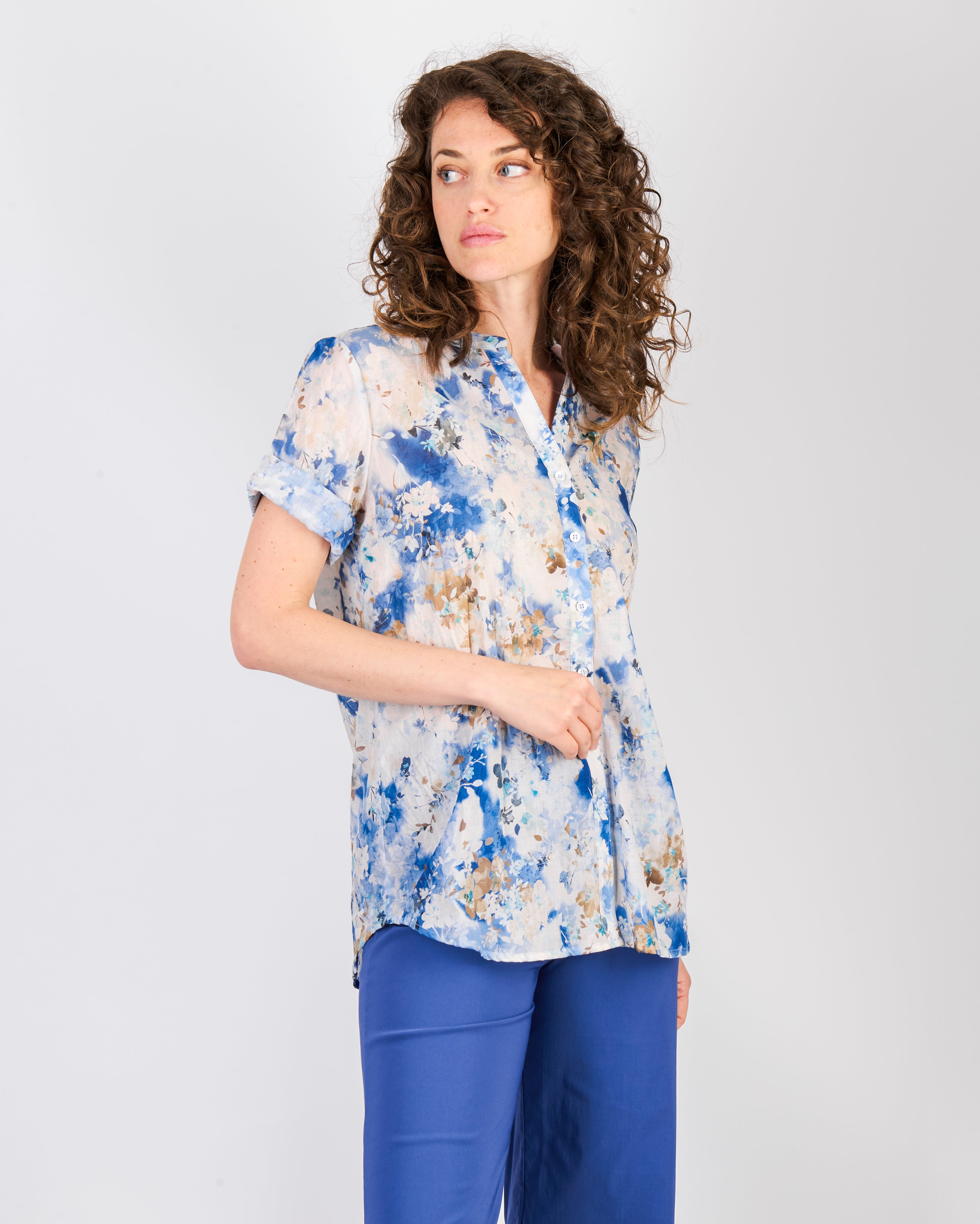 Camicia coreana mussola di cotone 25-223