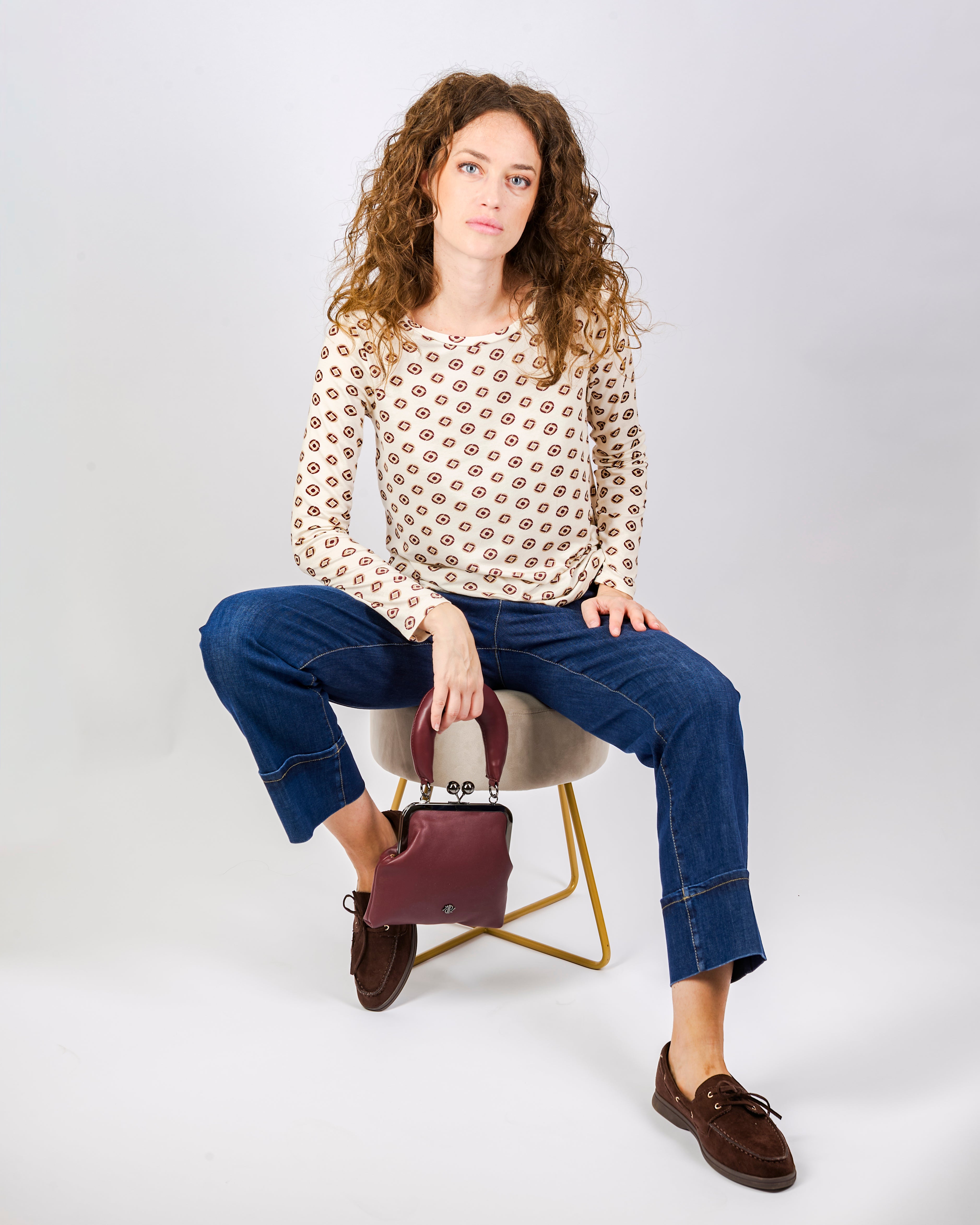 Jeans cropped tasca a filo KIMMY