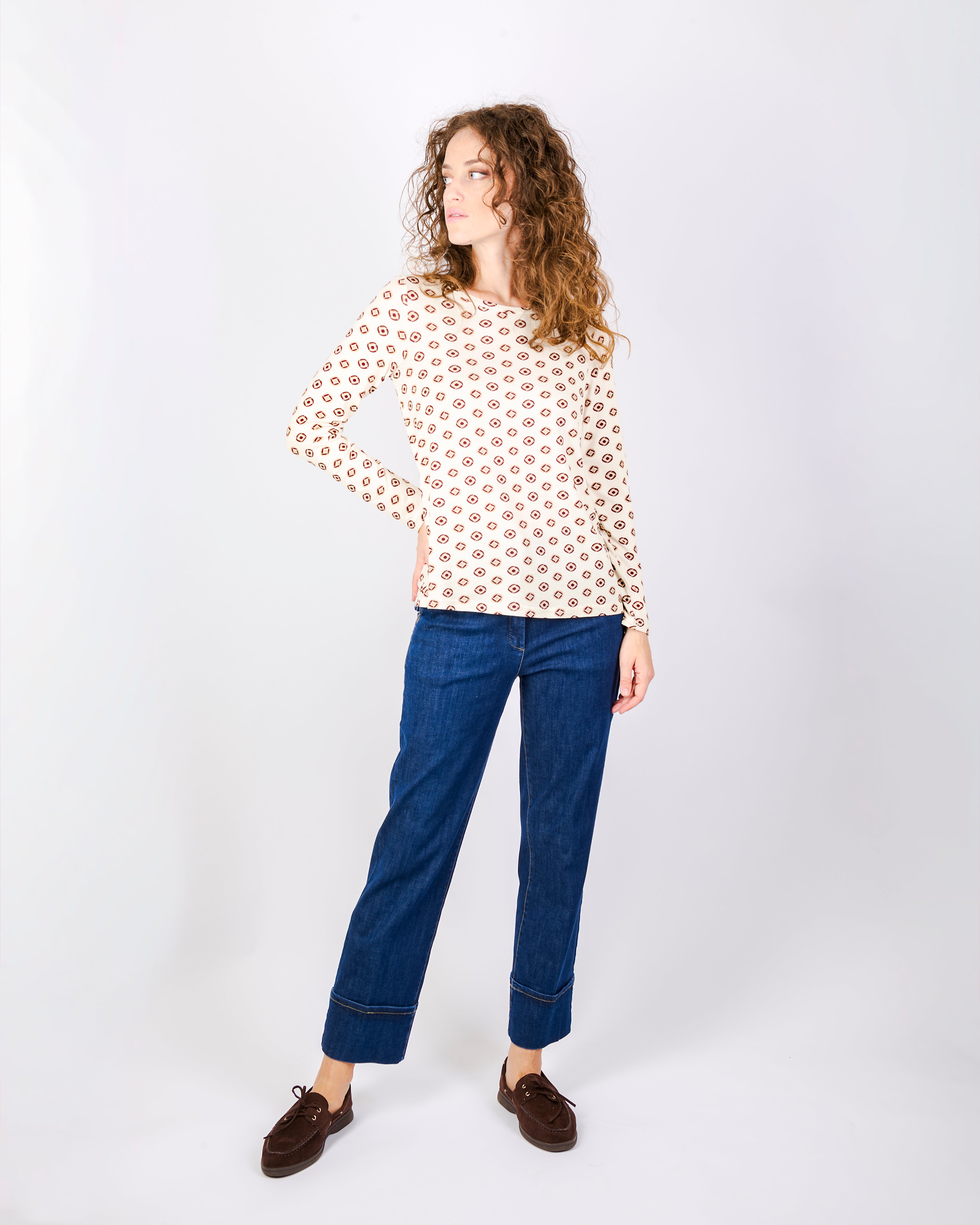 Jeans cropped tasca a filo KIMMY