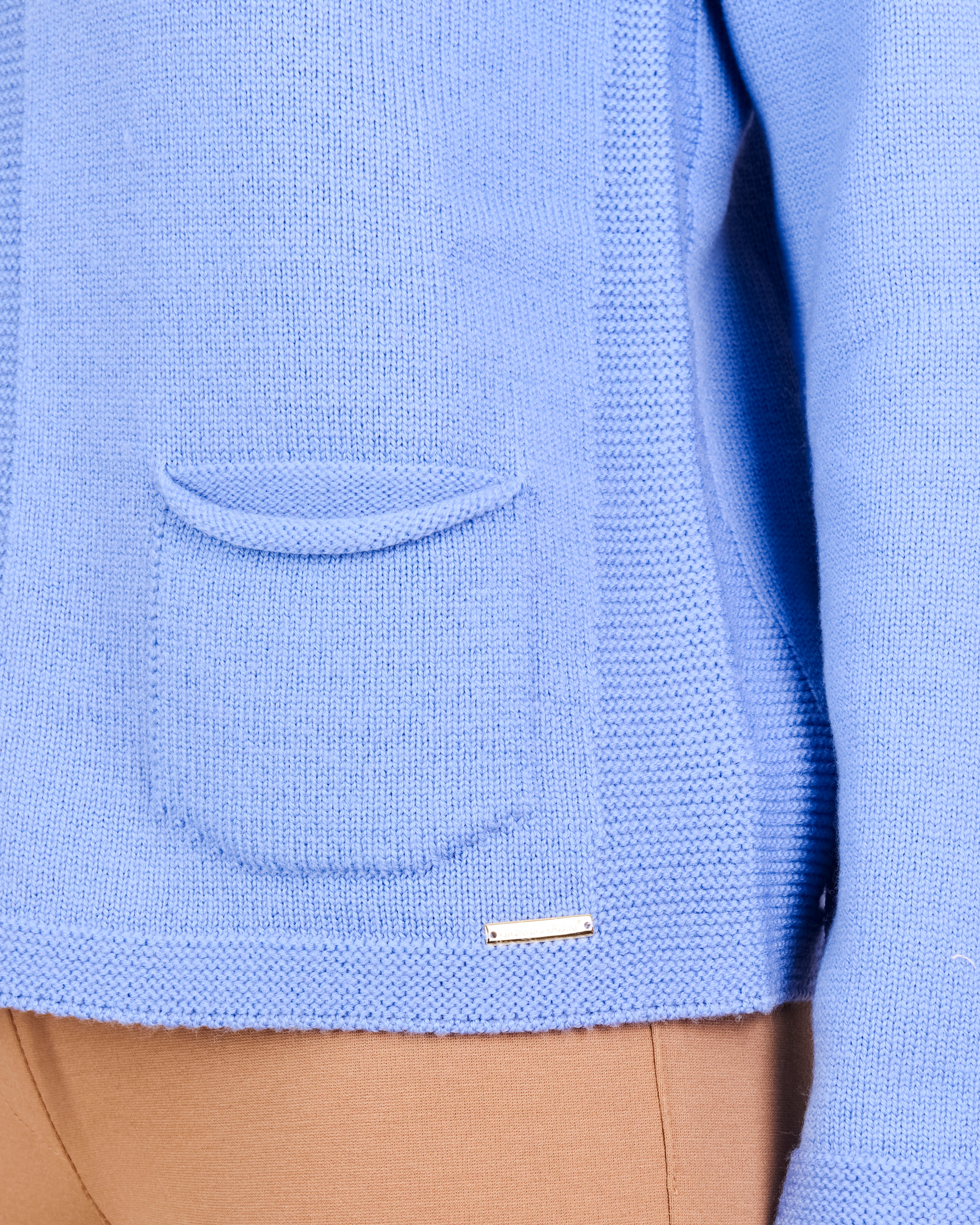 Cardigan zip pura lana con tasche AZ8152