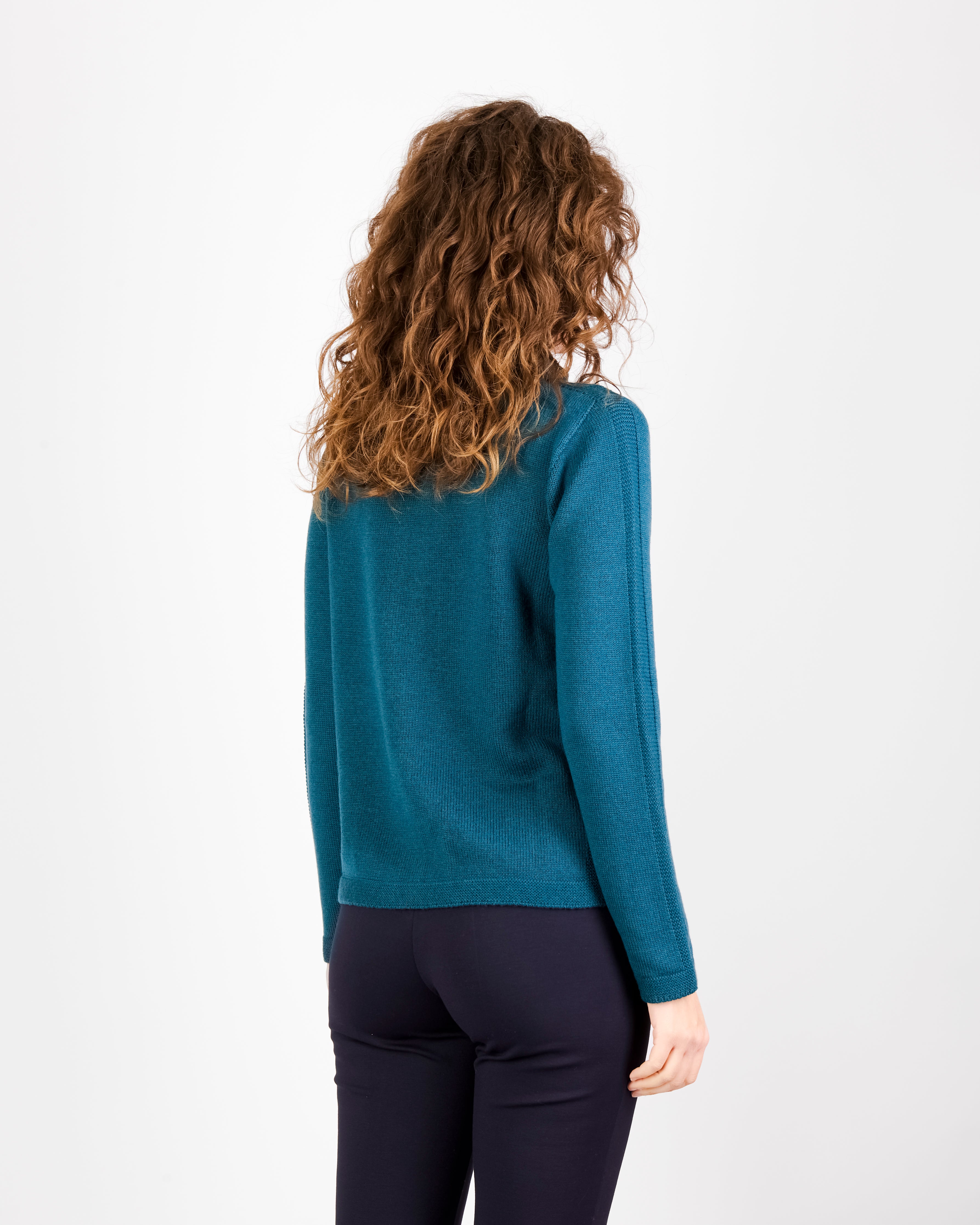 Cardigan zip pura lana con tasche AZ8152