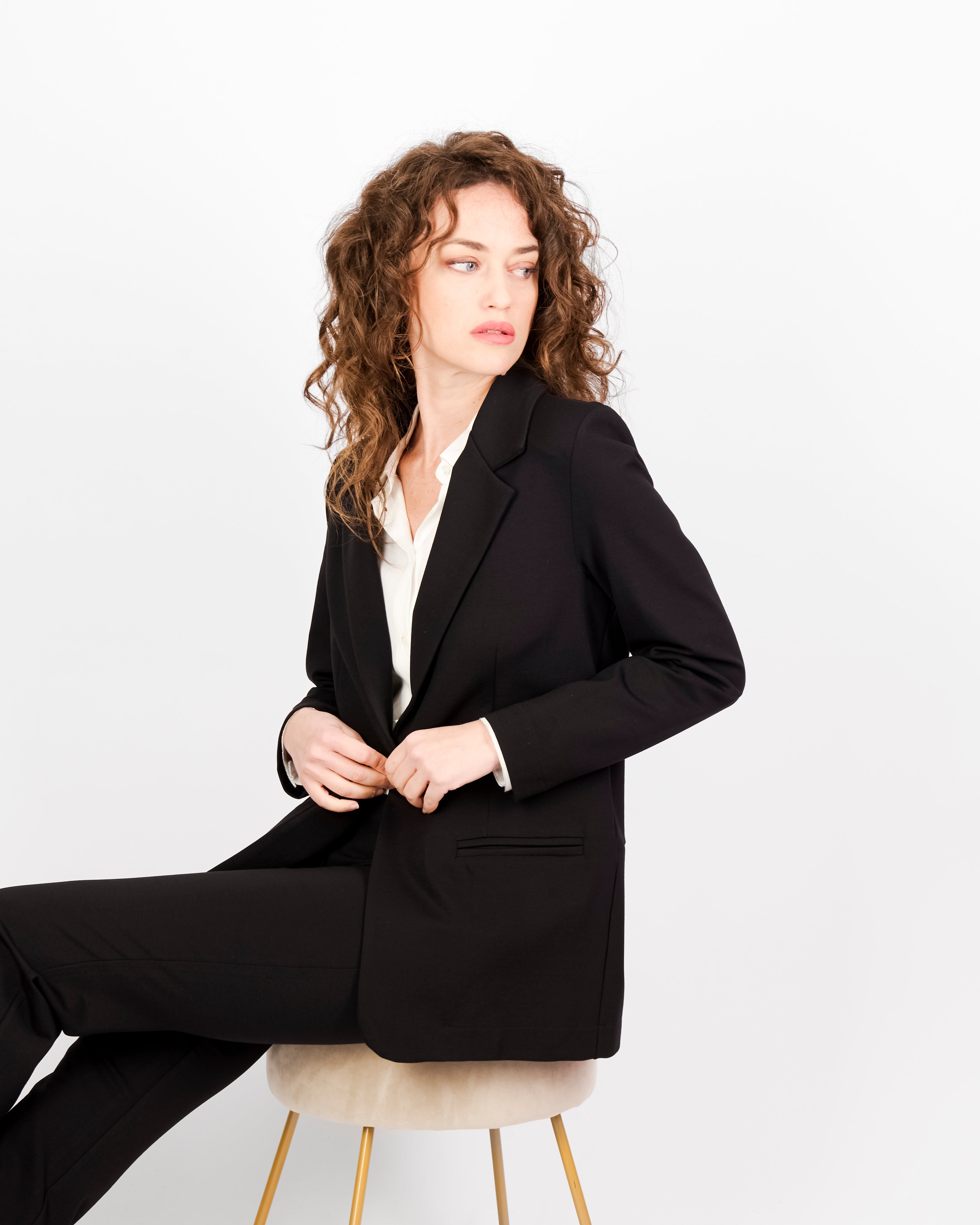 Giacca lunga in punto milano comfort H504/1