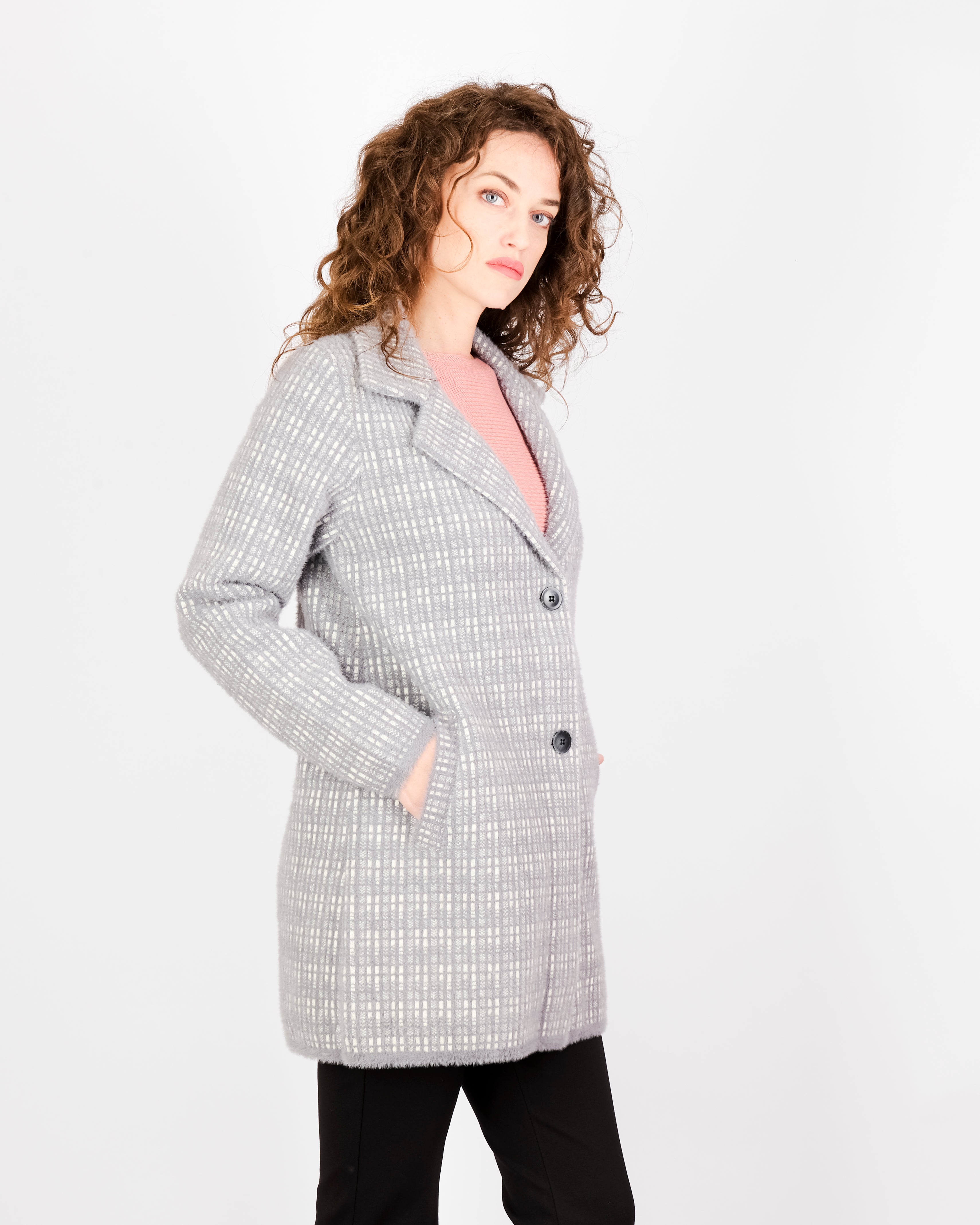 Cappotto jaquard micro scozzese 2633