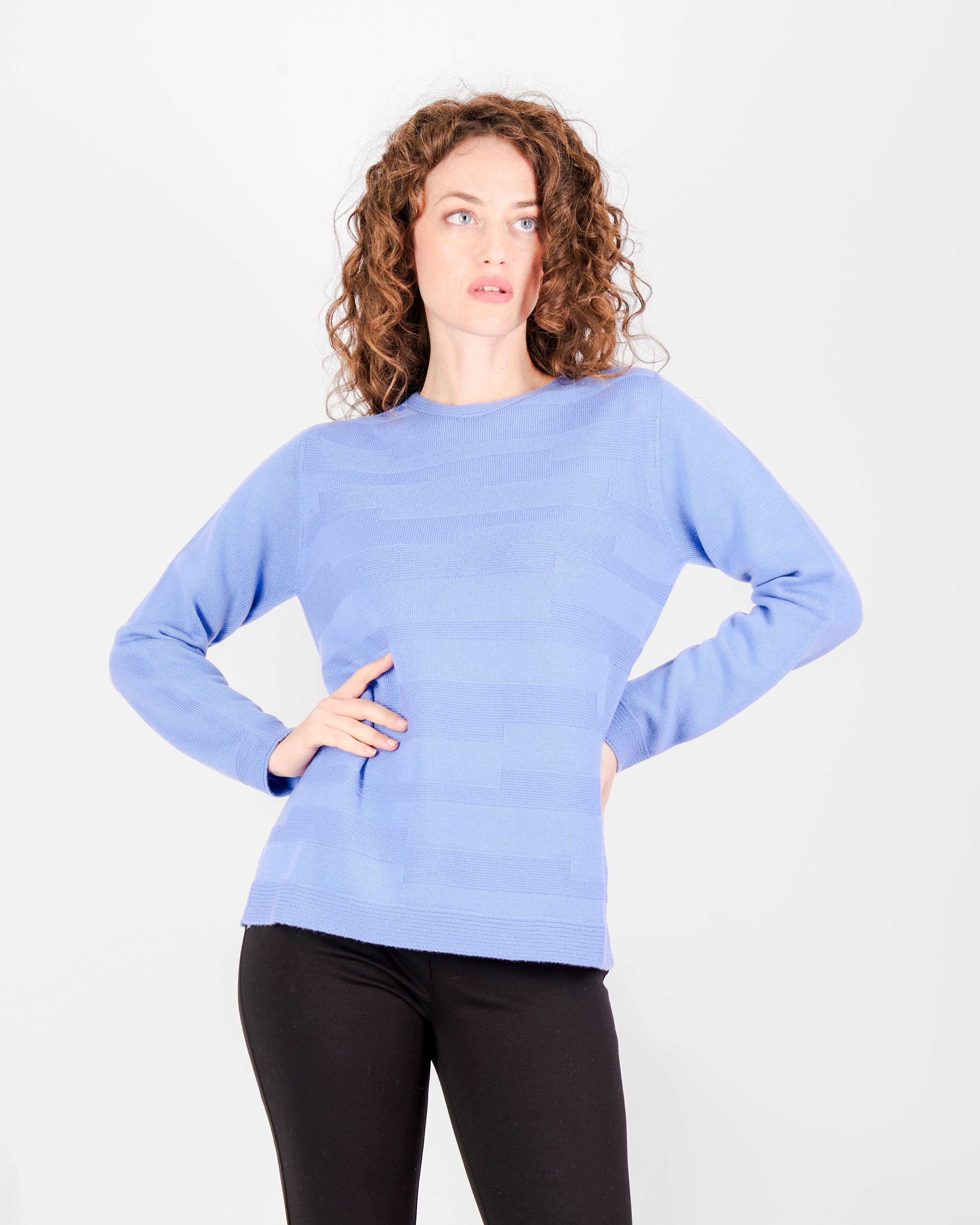 Maglia giro pura lana links avanti Z 9524