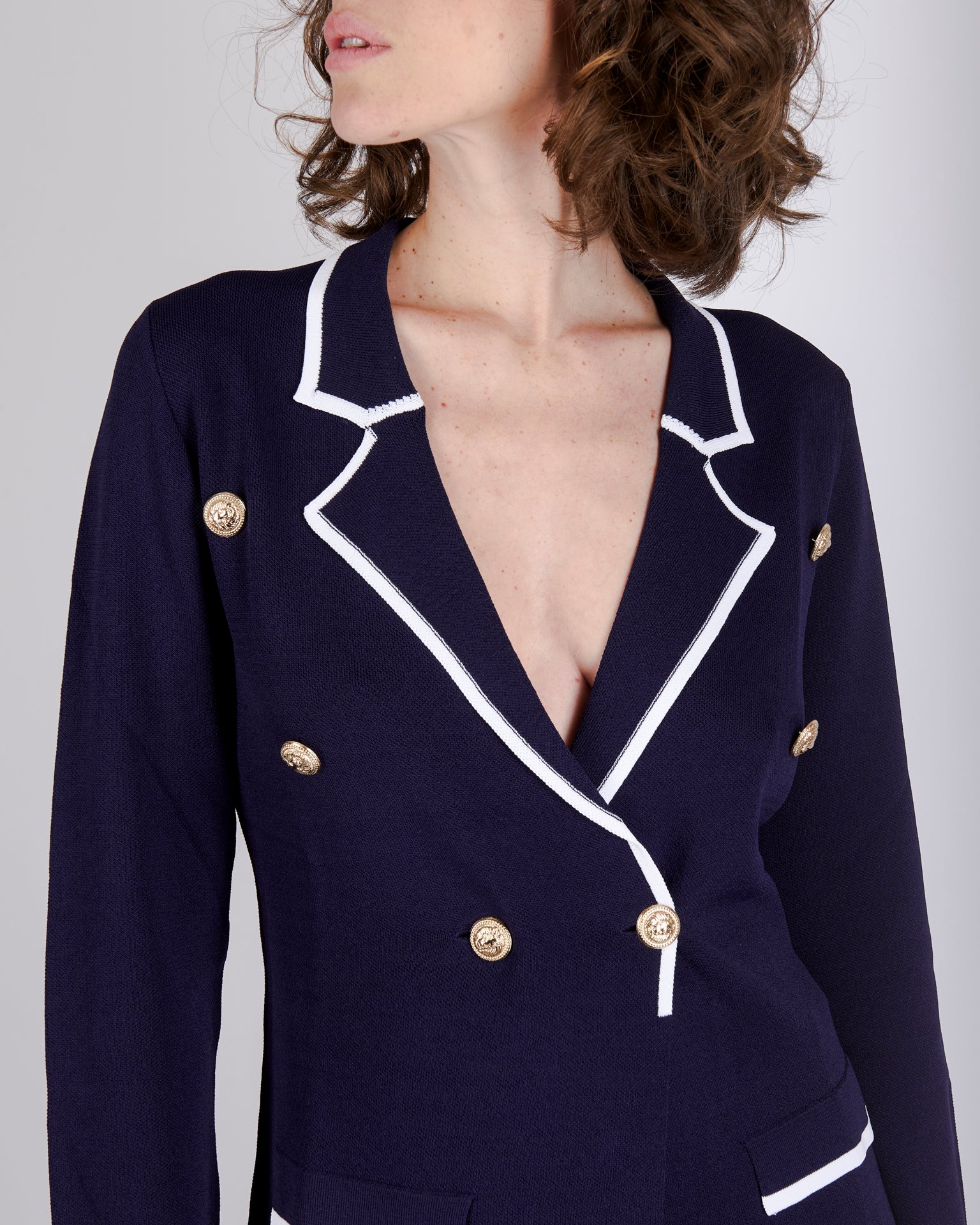 Giacca in maglia con revers 1089