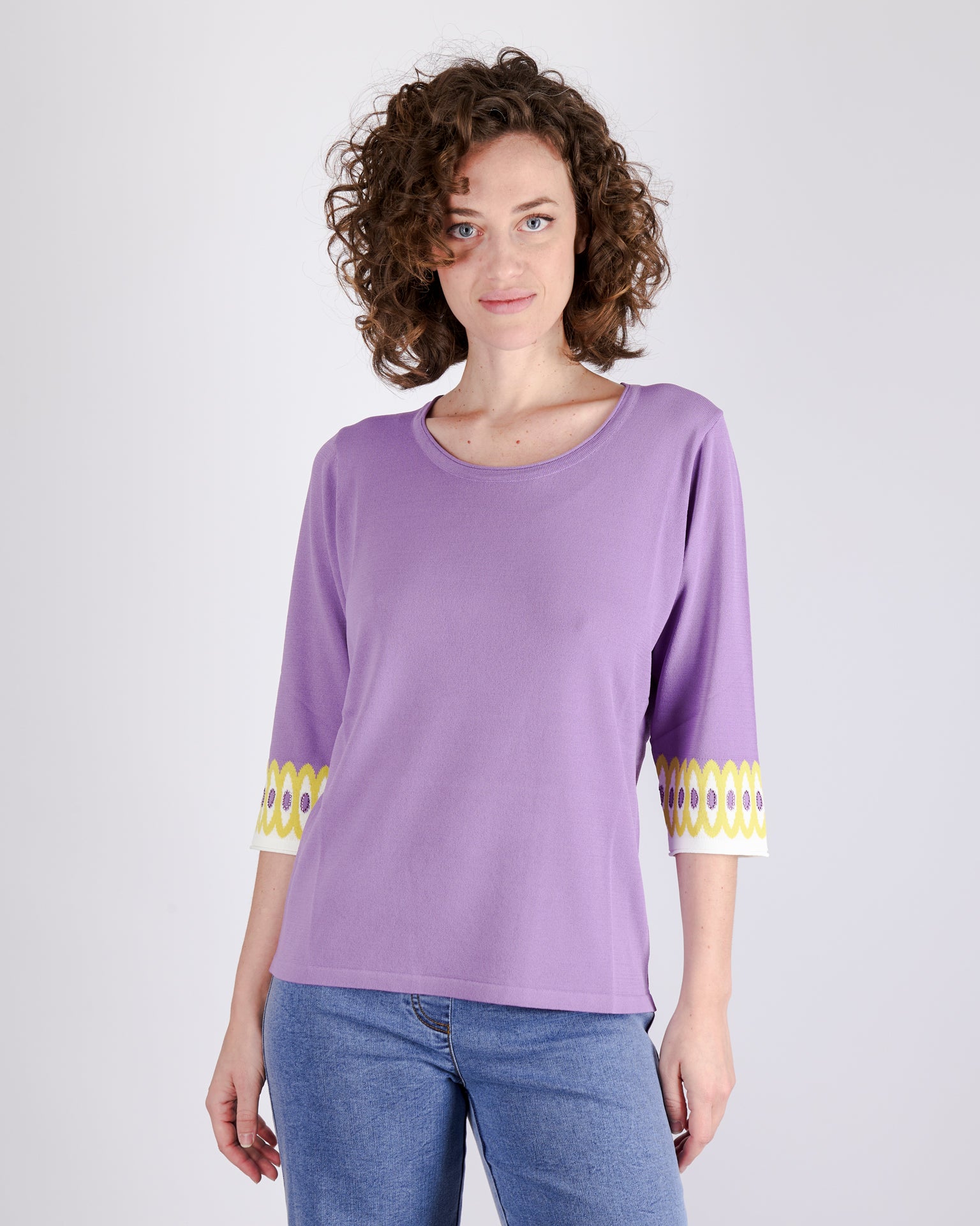 Maglia in viscosa motivo manica 7226