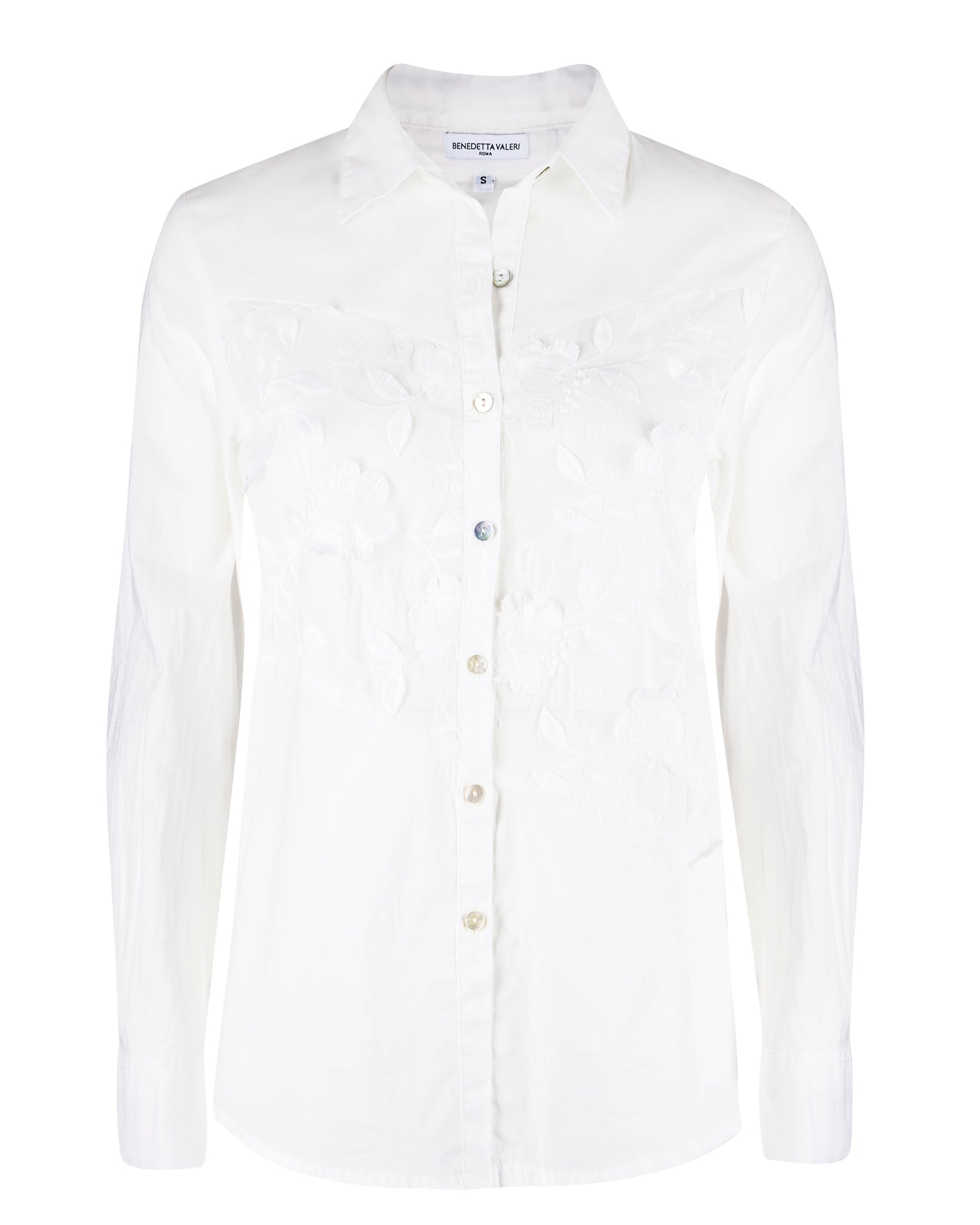 Camicia in cotone ricamo fiore 242355