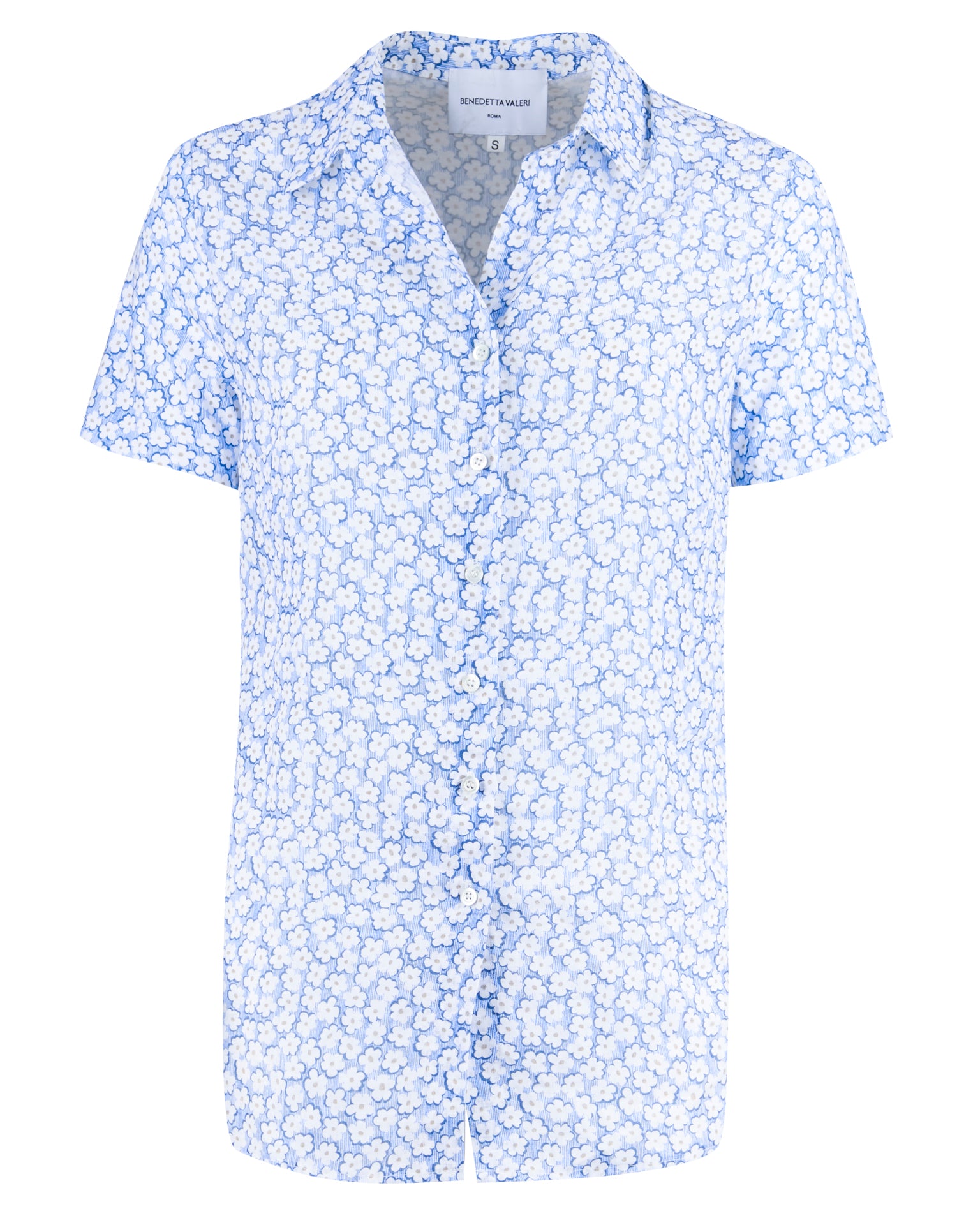 Camicia in lino fiori 2477