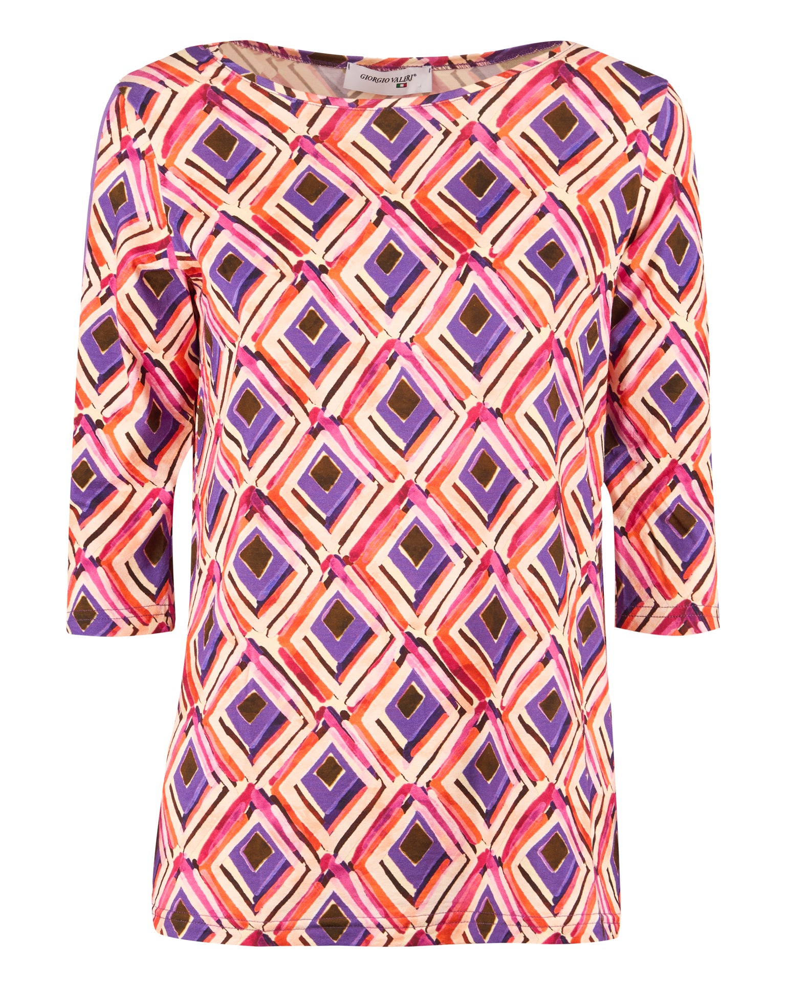 Maglia viscosa fantasia manica 3/4 156