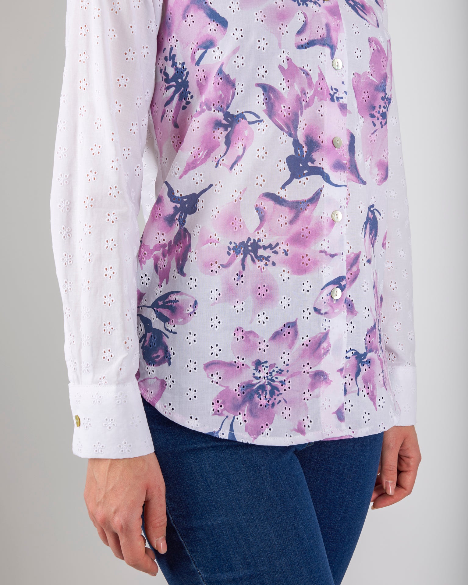 Camicia in sangallo fantasia 271377PNT