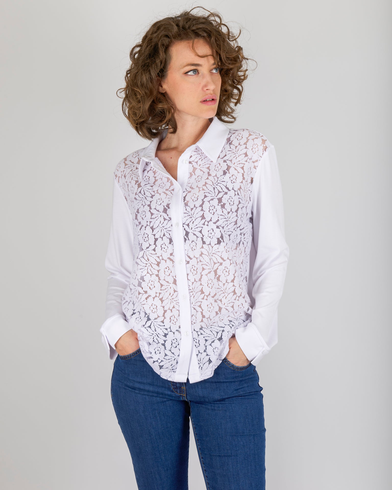 Camicia in pizzo di viscosa 21987