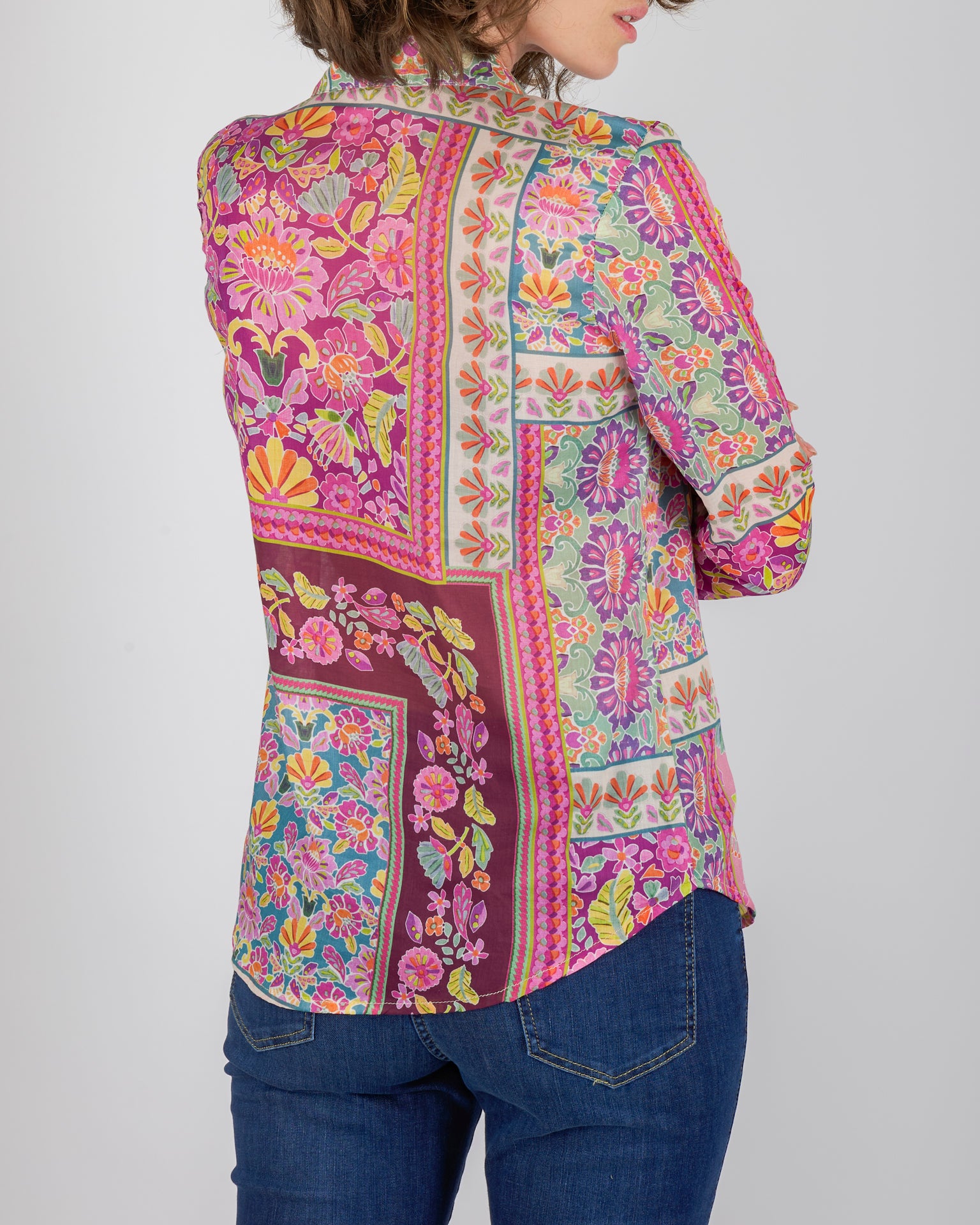 Camicia in mussola di cotone fantasia 250387