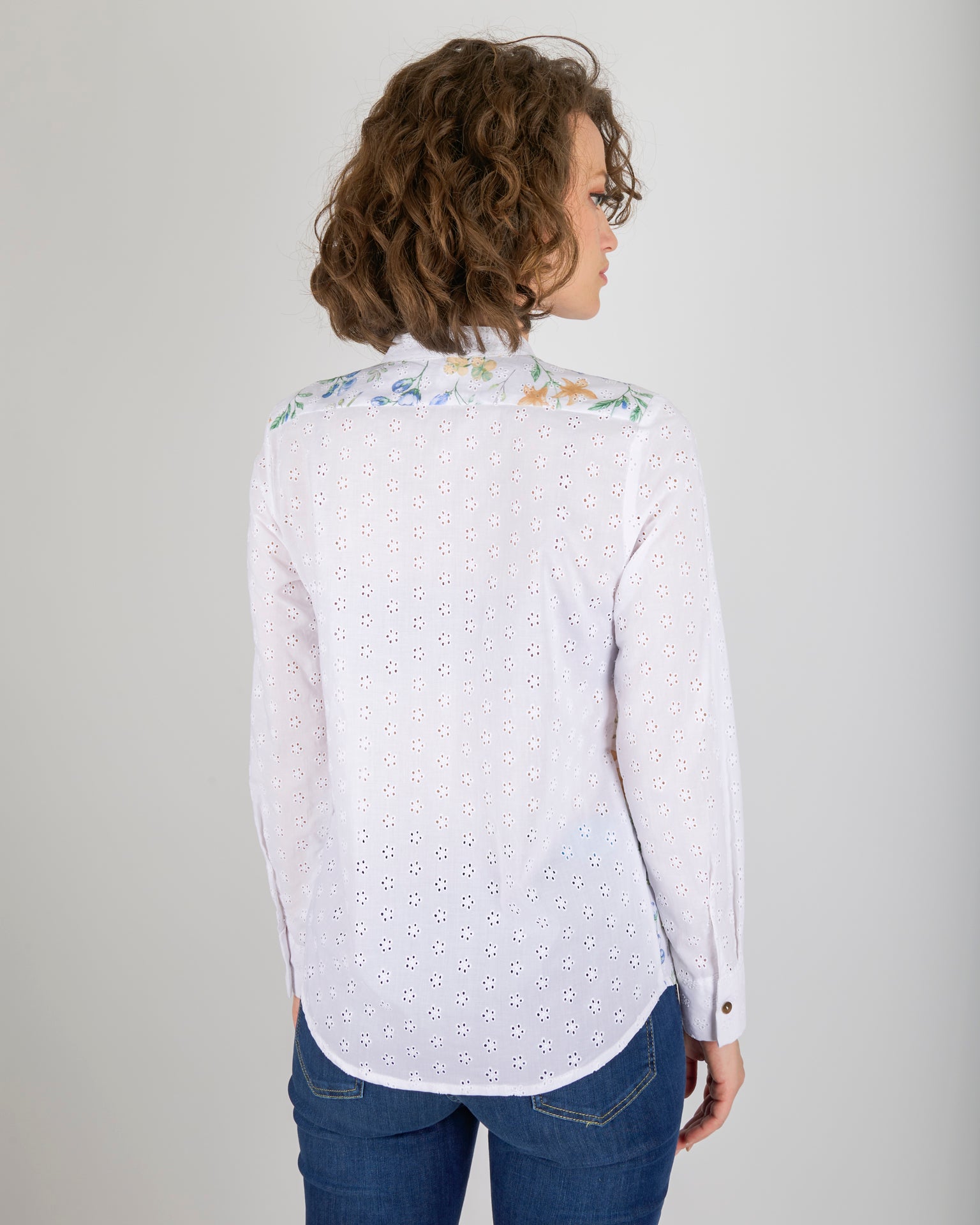 Camicia in cotone sangallo fantasia 27378