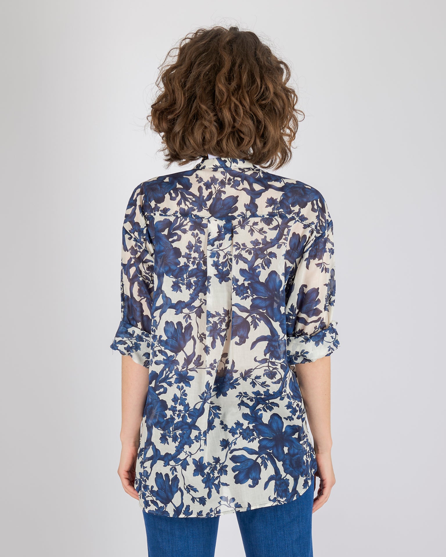 Camicia lunga in viscosa fantasia 24105