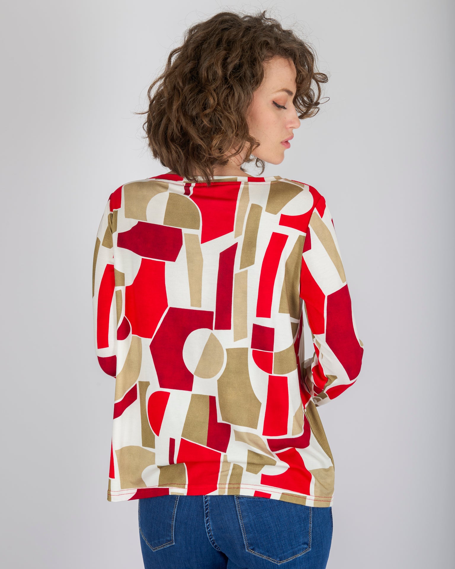 Maglia jersey di viscosa geometrica 24139