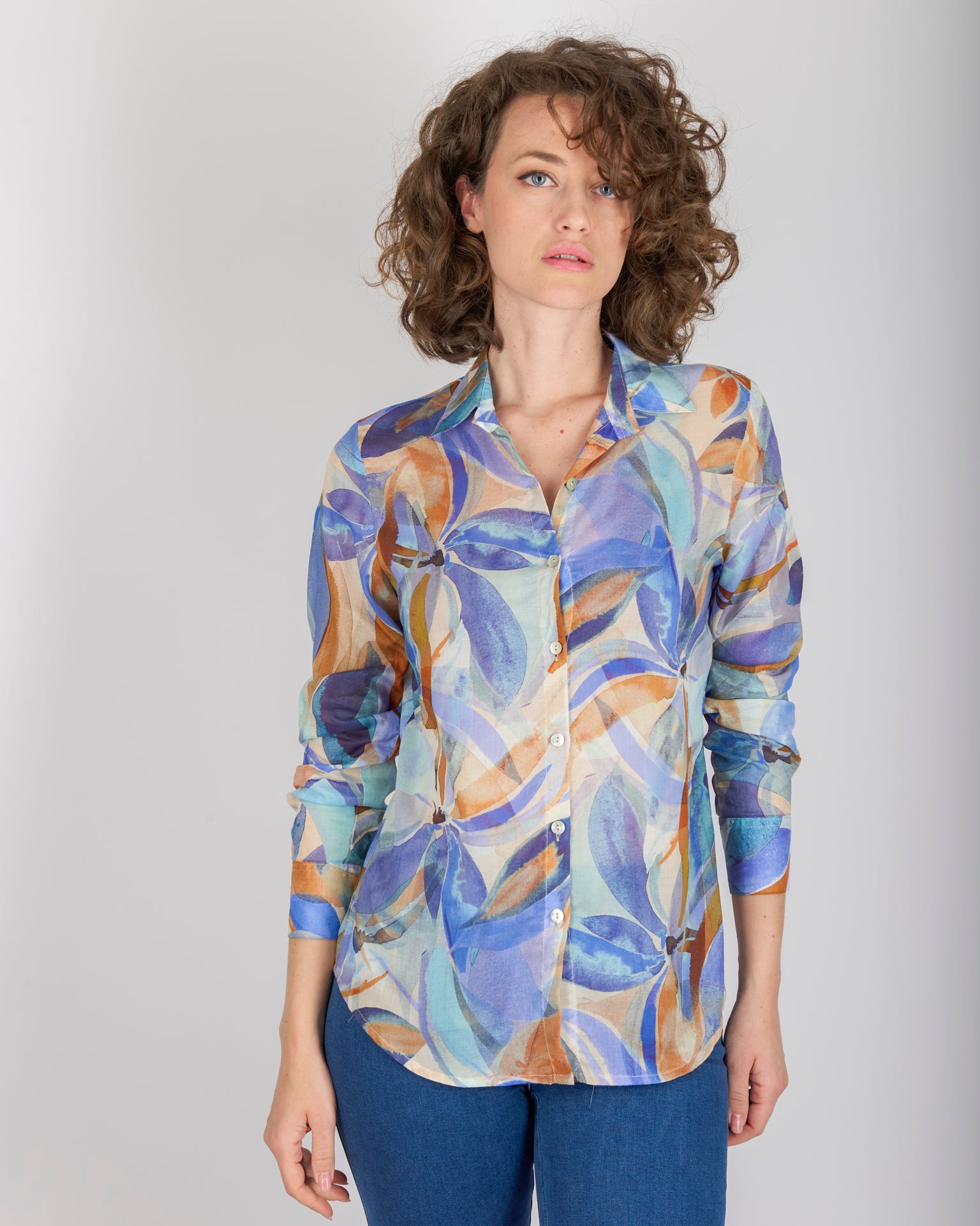 Camicia mussola di cotone fantasia 250388