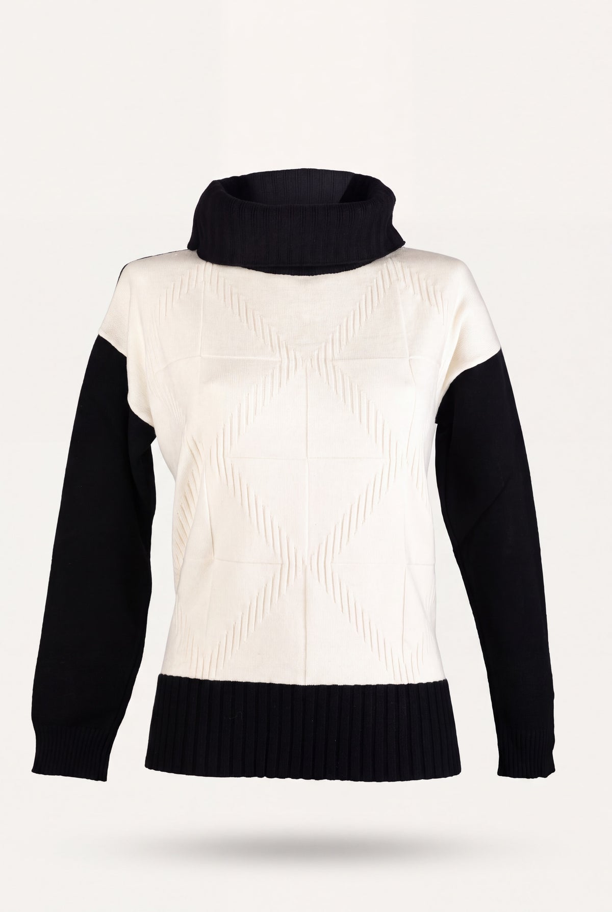 Maglia collo ciambella bicolor 21427